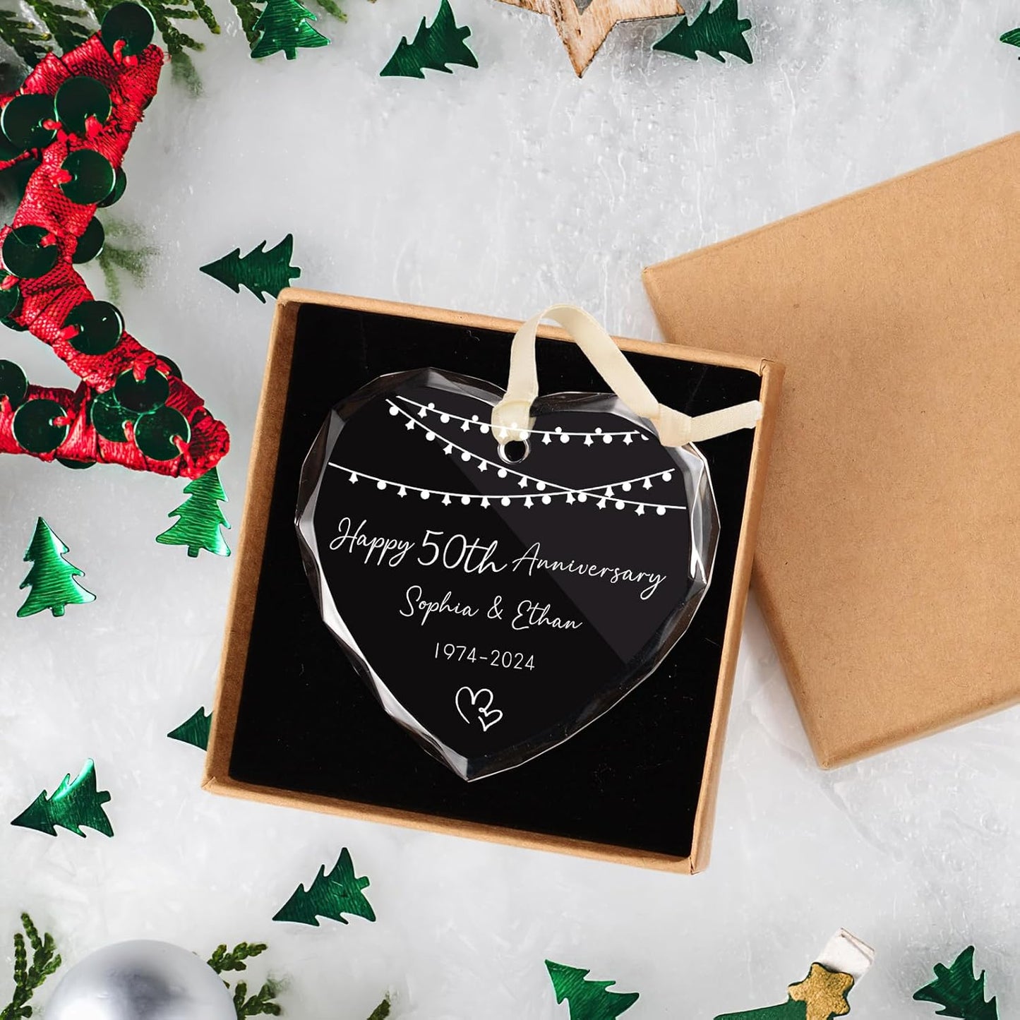 Personalized Christmas Ornaments 2025 for Couples, Wedding for Grandparents, Custom Wedding Keepsake Gift, Mr Mrs Married Husband Wife Xmas Marriage Decorations