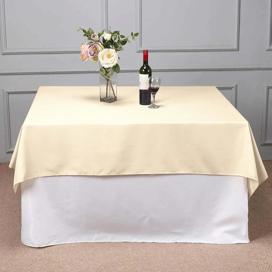 Efavormart 70" Square Linens Beige Wholesale Linens Polyester Square Linen Tablecloth for Wedding Banquet Party Restaurant