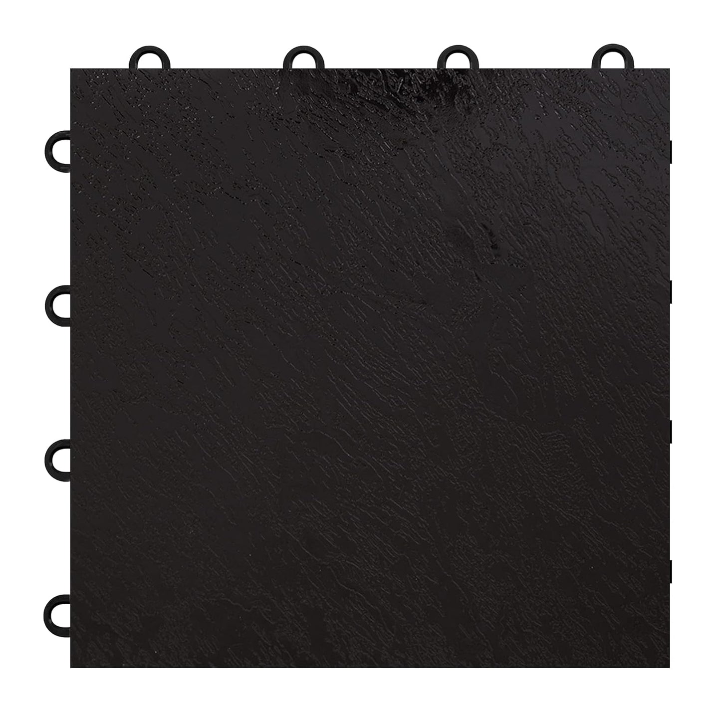 IncStores 3/8" Thick Snap Together Dance Flooring Tiles | 12”x12” Printed Vinyl Dance Floor Tiles for Practice & Performance | Black | 32 Tile Pack