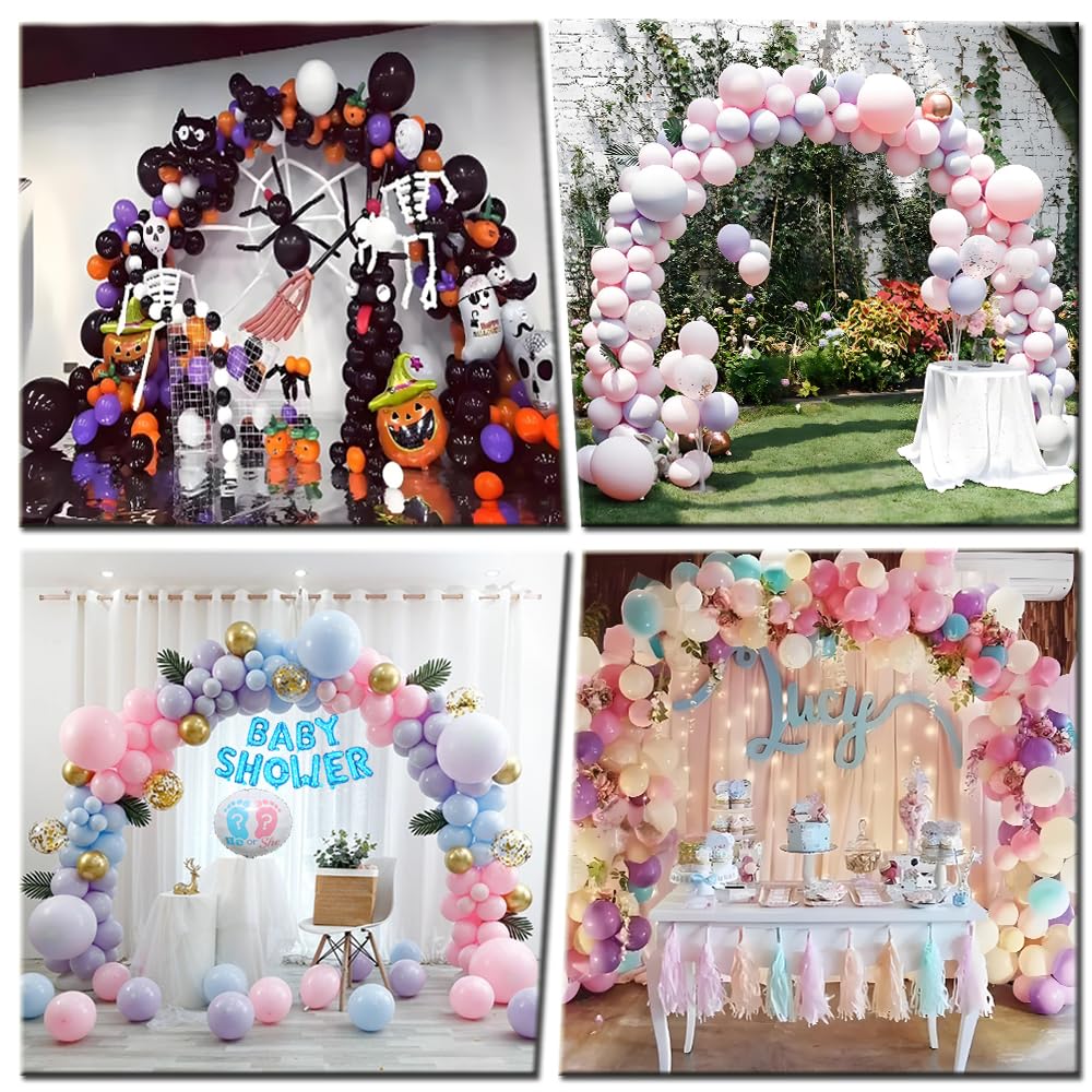 GIMCALO Balloon Arch Stand Kit, 2IN1 Metal Balloon Column Arch with Weighted Water Bag for