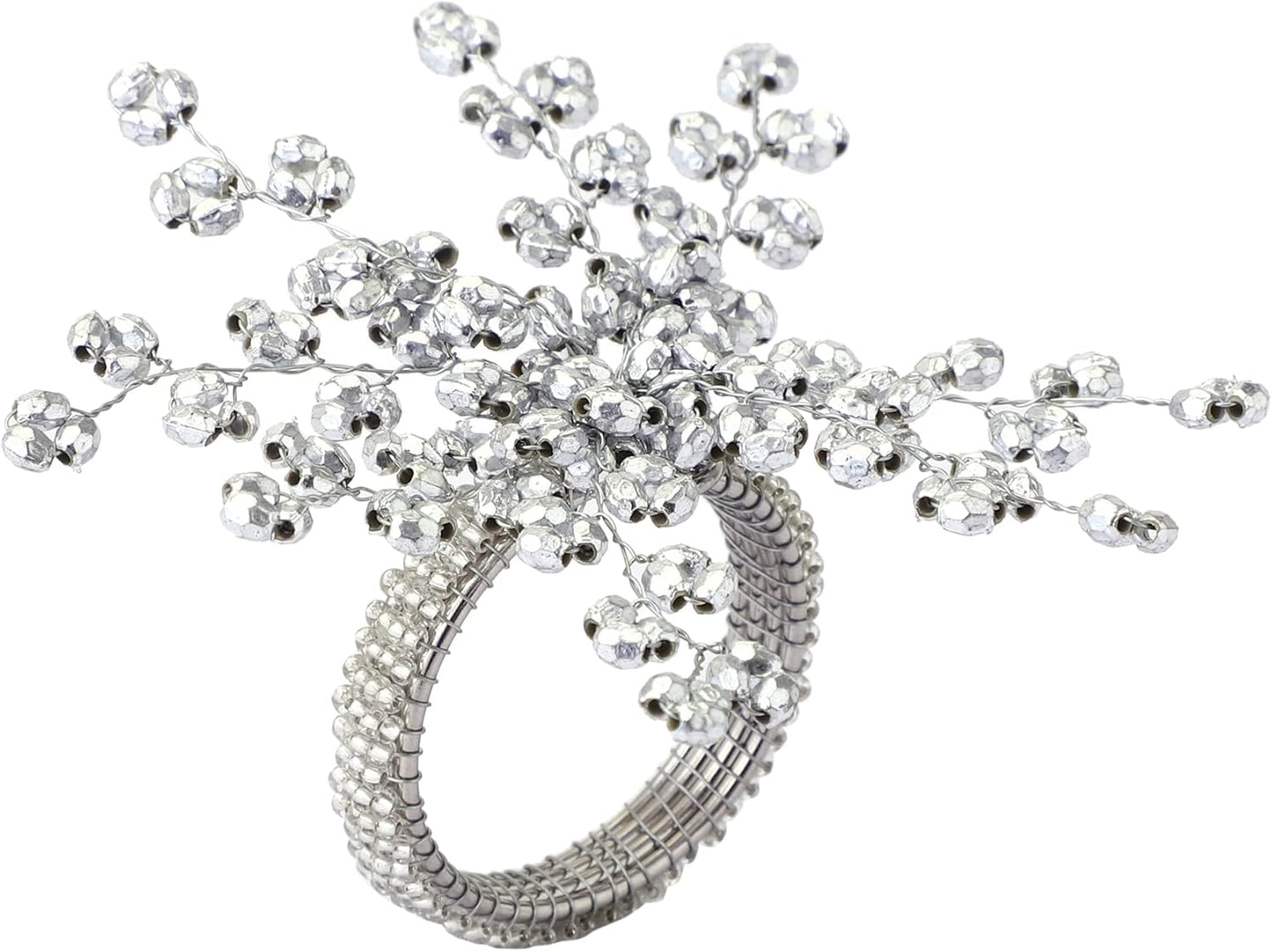 Napkin Rings Set of 12 for Dining Table Decoration Parties Everyday Metal Napkin Holder Silver (Pack of 12)