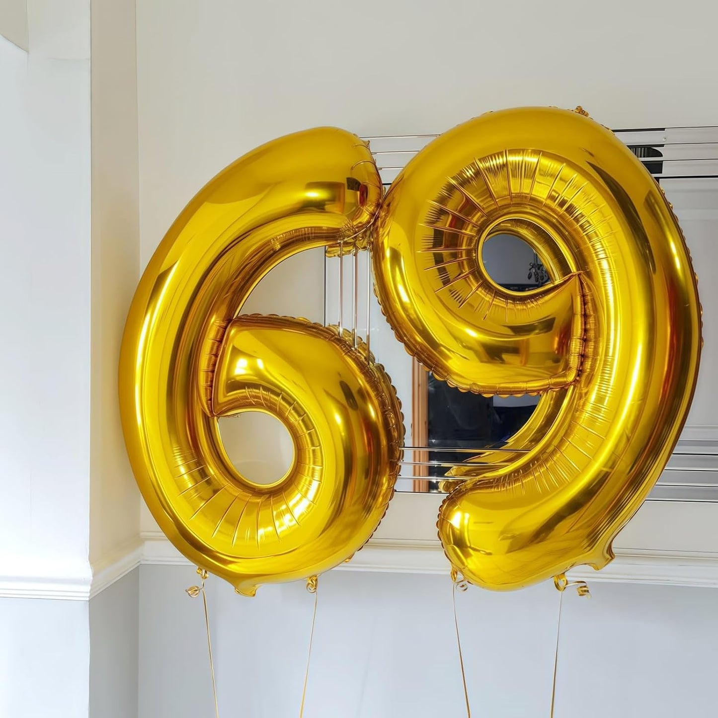 Gold 2 Balloon Number,40 Inch Number 2 Balloon Large Gold 2 Foil Mylar Helium Balloon for Birthday Party Decorations