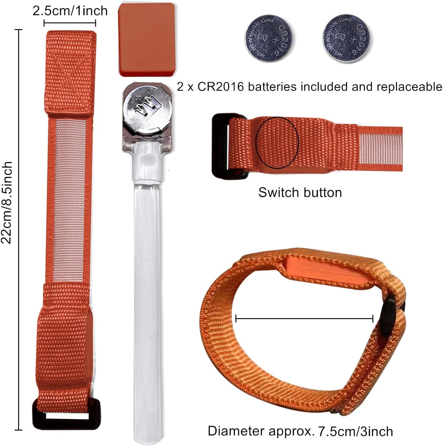 M.best 8pcs LED Light Up Bracelets Glow Flashing Wristbands Glow in The Dark Party Supplies for Wedding, Raves, Concert, Camping,Sporting Events, Party Orange