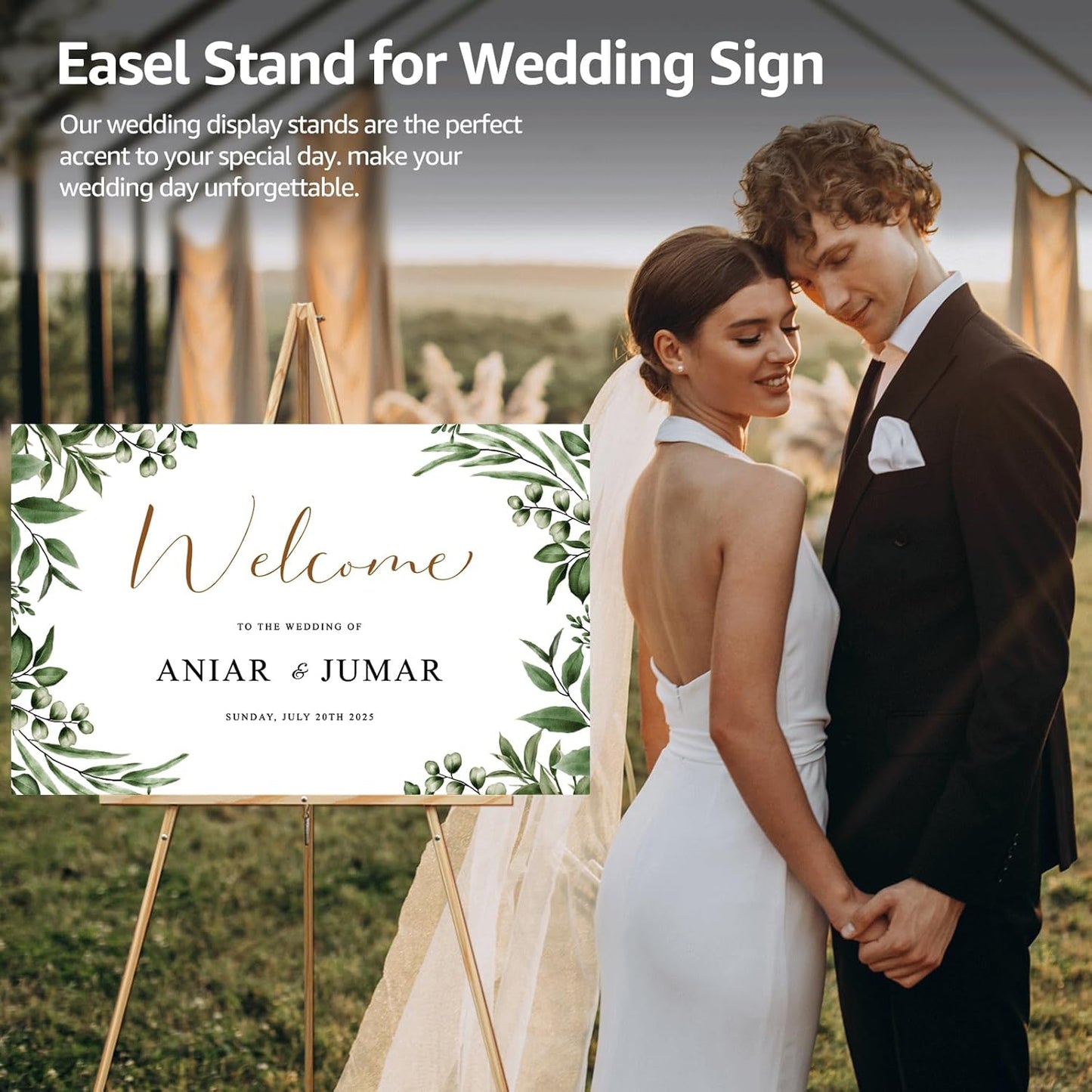 Wooden Easels for Display, Wood Easels for Wedding Signs, Stand Tripod with Adjustable Tray A-Frame Light Duty for Poster, Welcome Sign, Art Show & Baby Shower (3 Pack, 63")