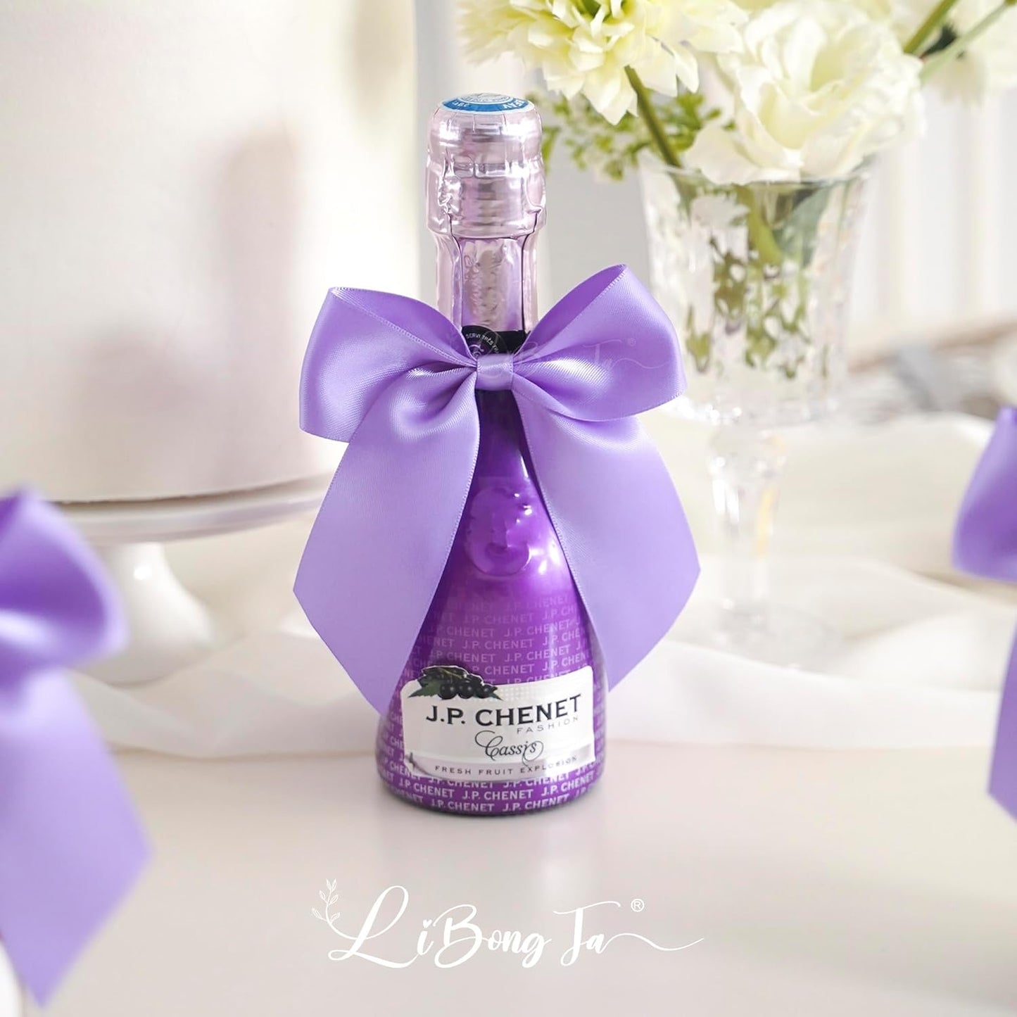 4.5" Satin Ribbon Light Purple Bows for Gift Wrapping, Twist Tie Bows, Cute Bows for Crafts, Party Favors, Premade Bows Pre-Tied Decorative Bows for Flower Bouquets Candy Apple Bows-24 Counts