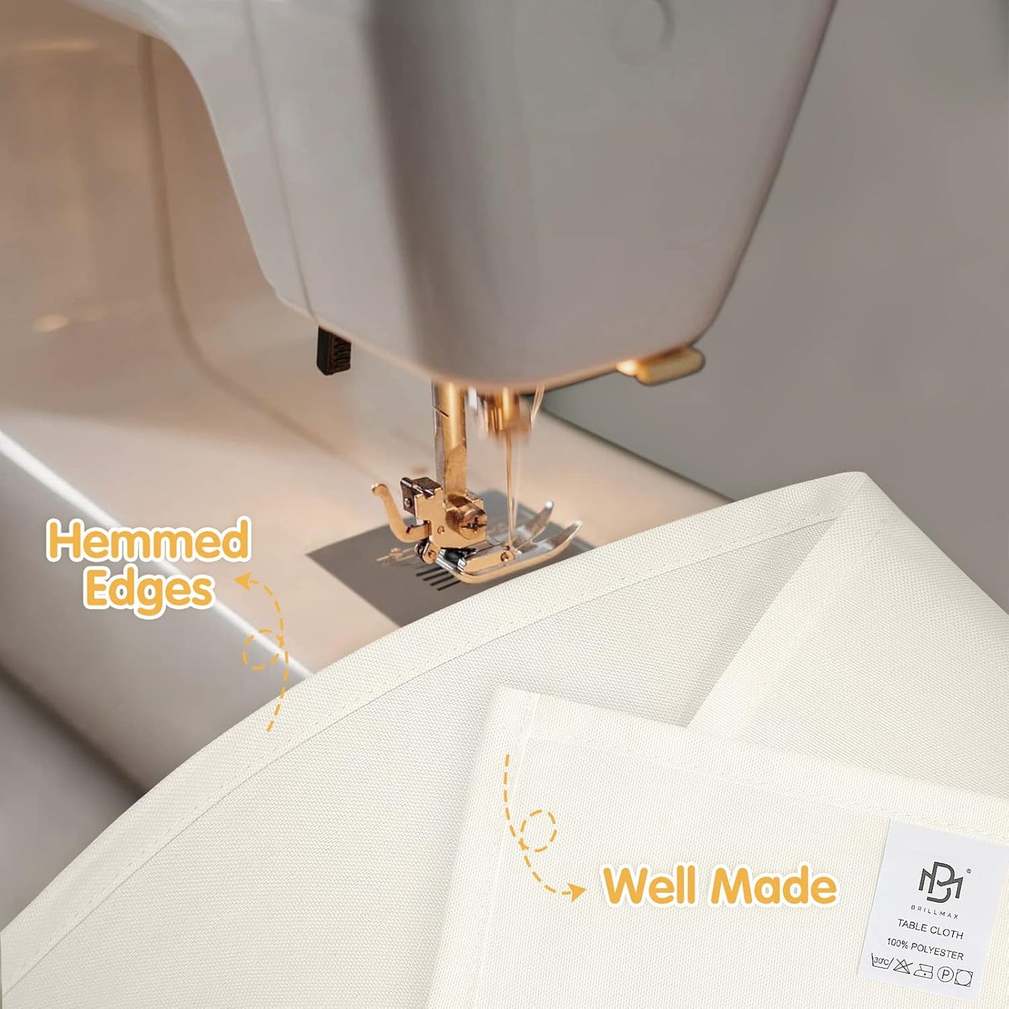 BRILLMAX 4 Pack Ivory Tablecloths for 6 Foot Rectangle Tables 90 x 132 Inch - 6ft Rectangular Bulk Linen Polyester Fabric Washable Cloth Cover for Wedding Reception Banquet Birthday Party