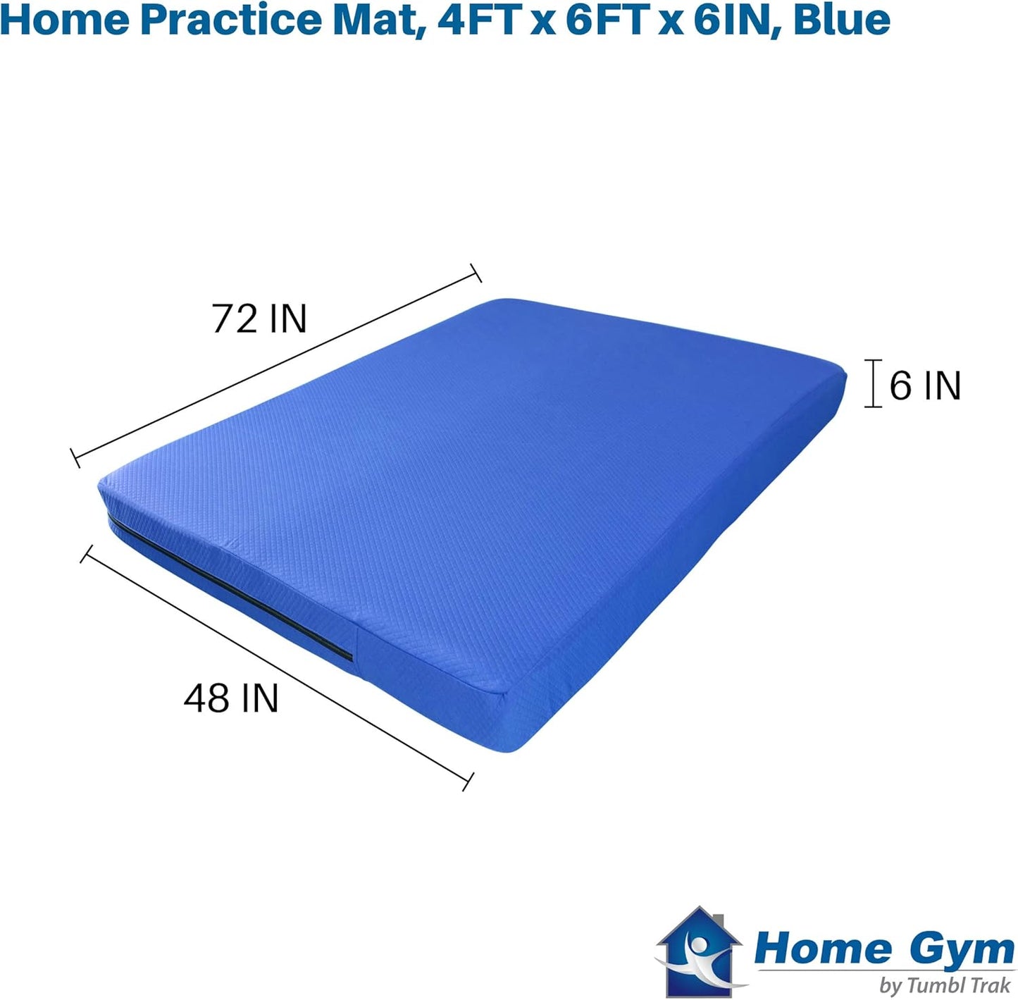 Tumbl Trak Home Practice Mat, 4 ft x 6 ft x 6 in, Soft Pillow Mat, Thick Gymnastics Landing Mat for Home