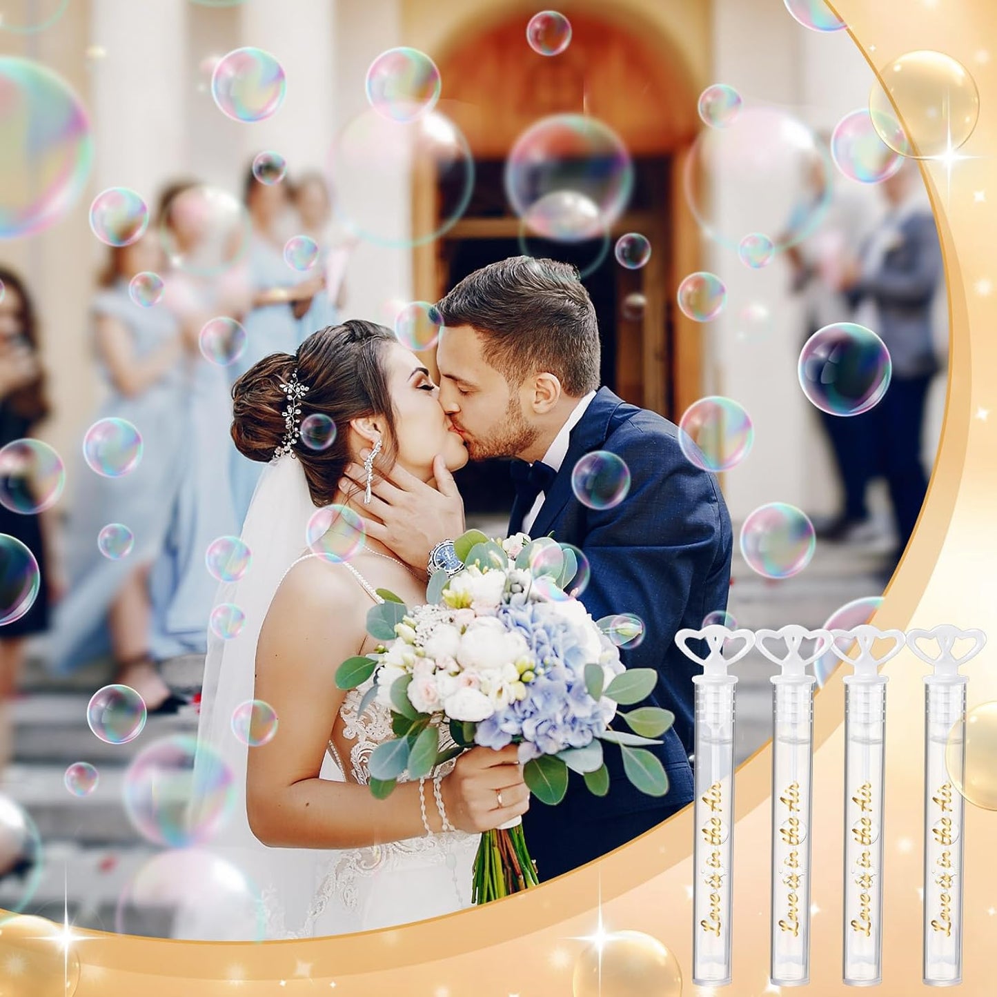 150 Pcs Bubble Wands Bulk for Wedding Party Mini Heart Wand with Bubble Solution for Wedding Bridal Showers Valentine Anniversary Graduation Birthday Supplies(White,Love)