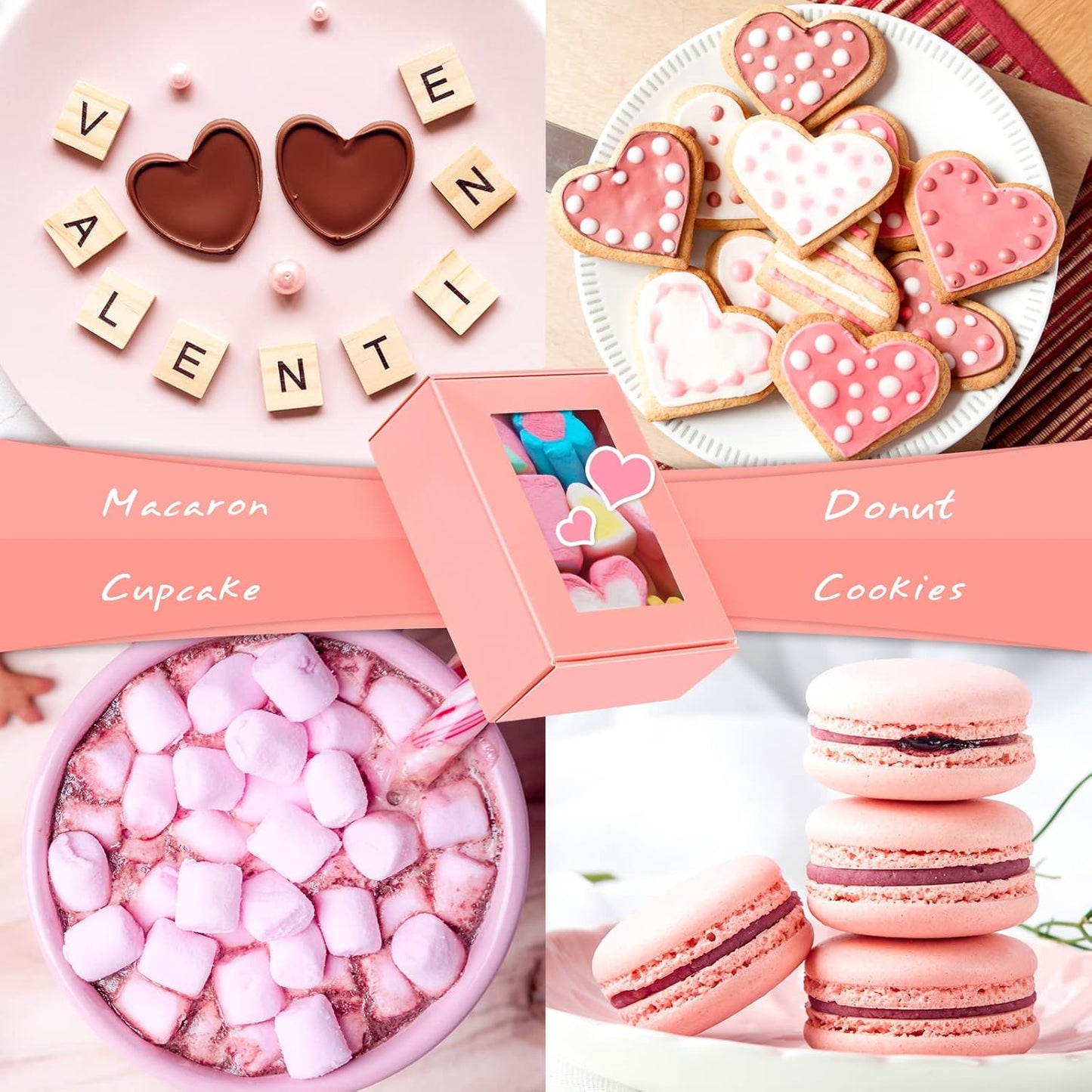 Zonon 30 Pcs Soap Boxes for Homemade Packaging, Mini Kraft Treat Boxes with Window for Bakery Candy Soap Making Gift Packaging(3.5 x 2.4 x 1.2 Inch,Pink)