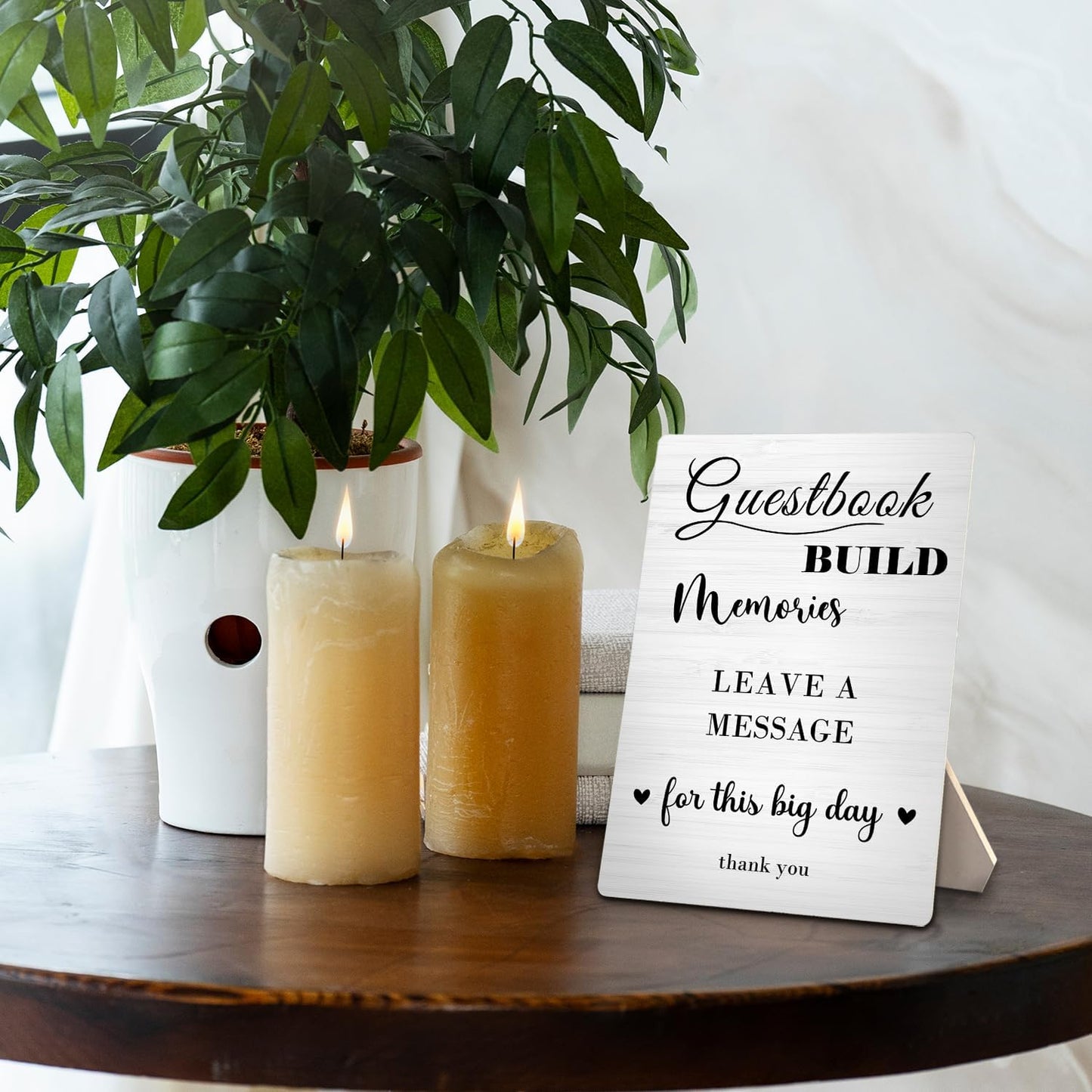 Guestbook Sign, Wedding Guestbook Wooden Sign Stand 5x7inch, Message Guest Book Wedding Sign Stand, Wedding Signs for Reception, Wedding Table Decorations, Wedding Table Sign