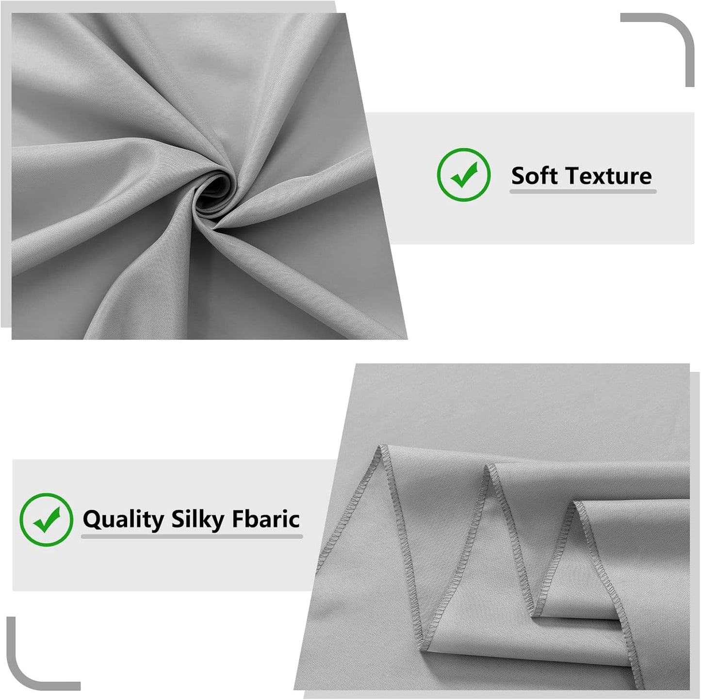 MYSKY HOME Light Grey Backdrop Curtains for Parties, Weddings, Stage - 5ft x 10ft, 2 Panels