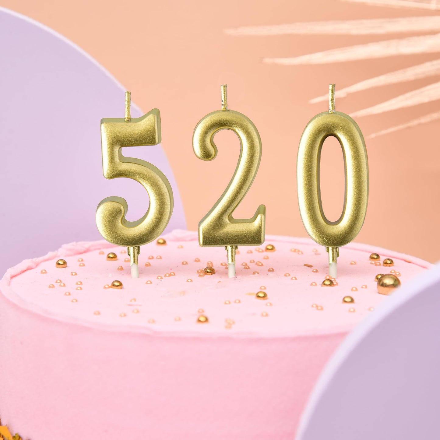 PHD CAKE 10-Pieces Gold Numeral Birthday Candles, Cake Numeral Candles Number 0-9 Glitter Cake