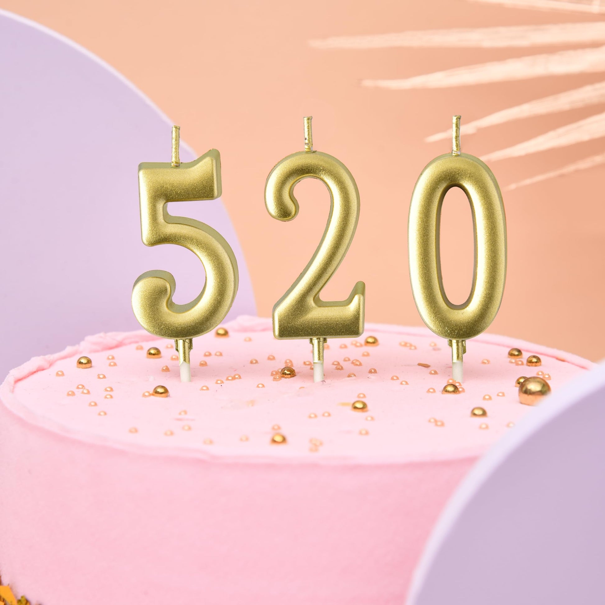 PHD CAKE 10-Pieces Gold Numeral Birthday Candles, Cake Numeral Candles Number 0-9 Glitter Cake