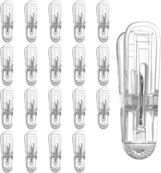 20pcs Spring Clamps, Transparent Balloon Garland Clips 2.36x0.59in/6x1.5cm Heavy Duty Clips for Crafts Balloon Arch Photography Backdrop Decoration