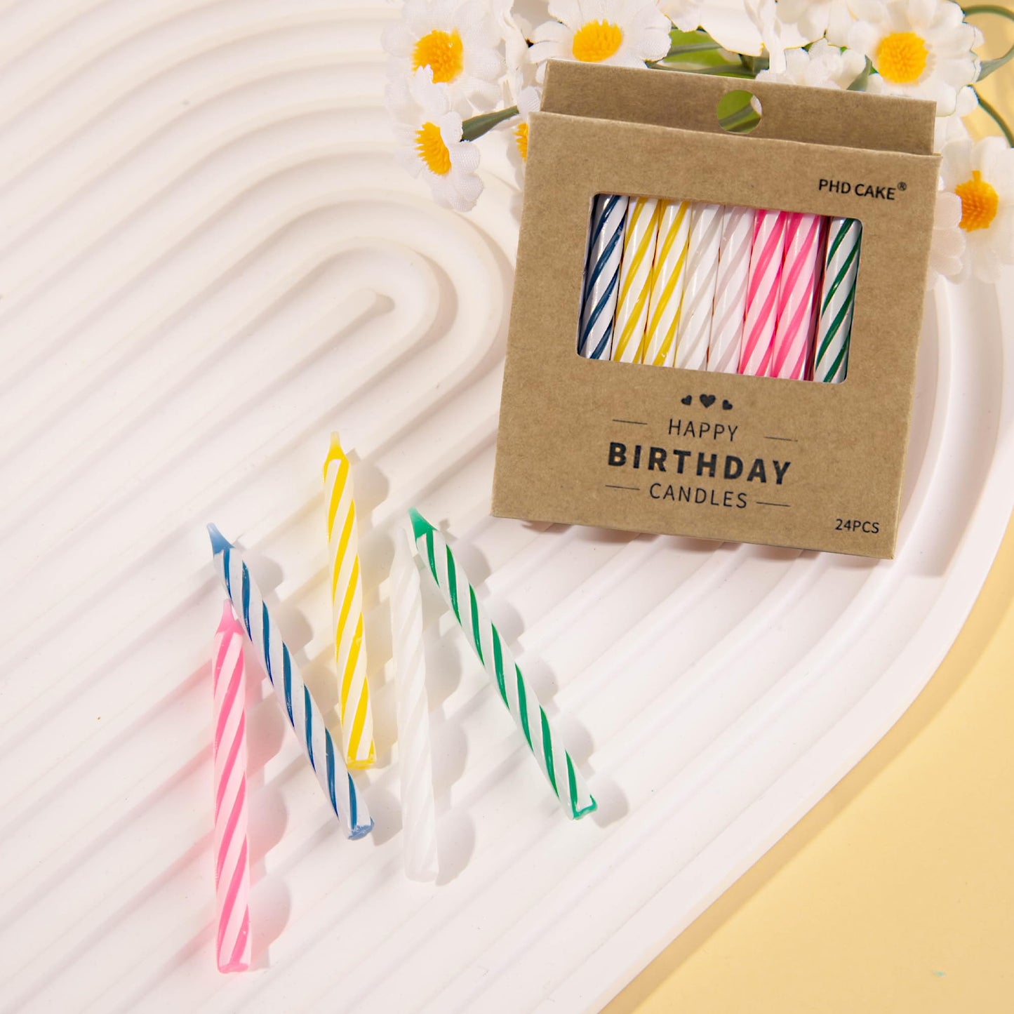 PHD CAKE 288-Count Multicolored Spiral Birthday Candle, Birthday Candles for Cake, Cupcake Candles