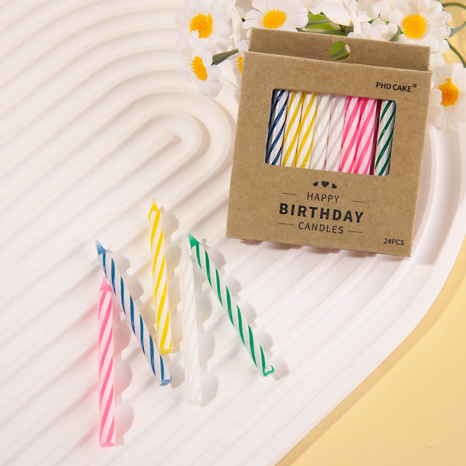 PHD CAKE 288-Count Multicolored Spiral Birthday Candle, Birthday Candles for Cake, Cupcake Candles