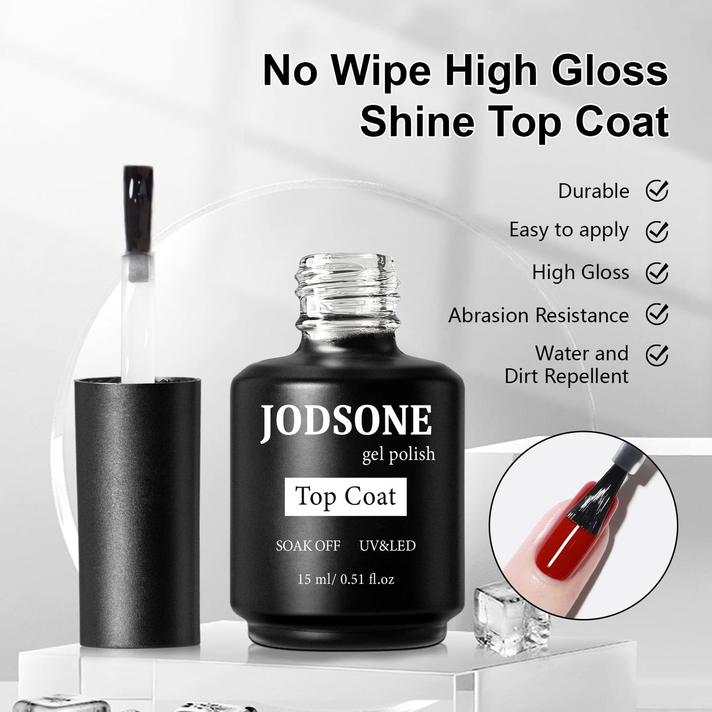 JODSONE 4 Bottles of 15ML Nail Primer Base Coat Top Coat and Builder Gel Which Helps Better Fit the Gel Polish