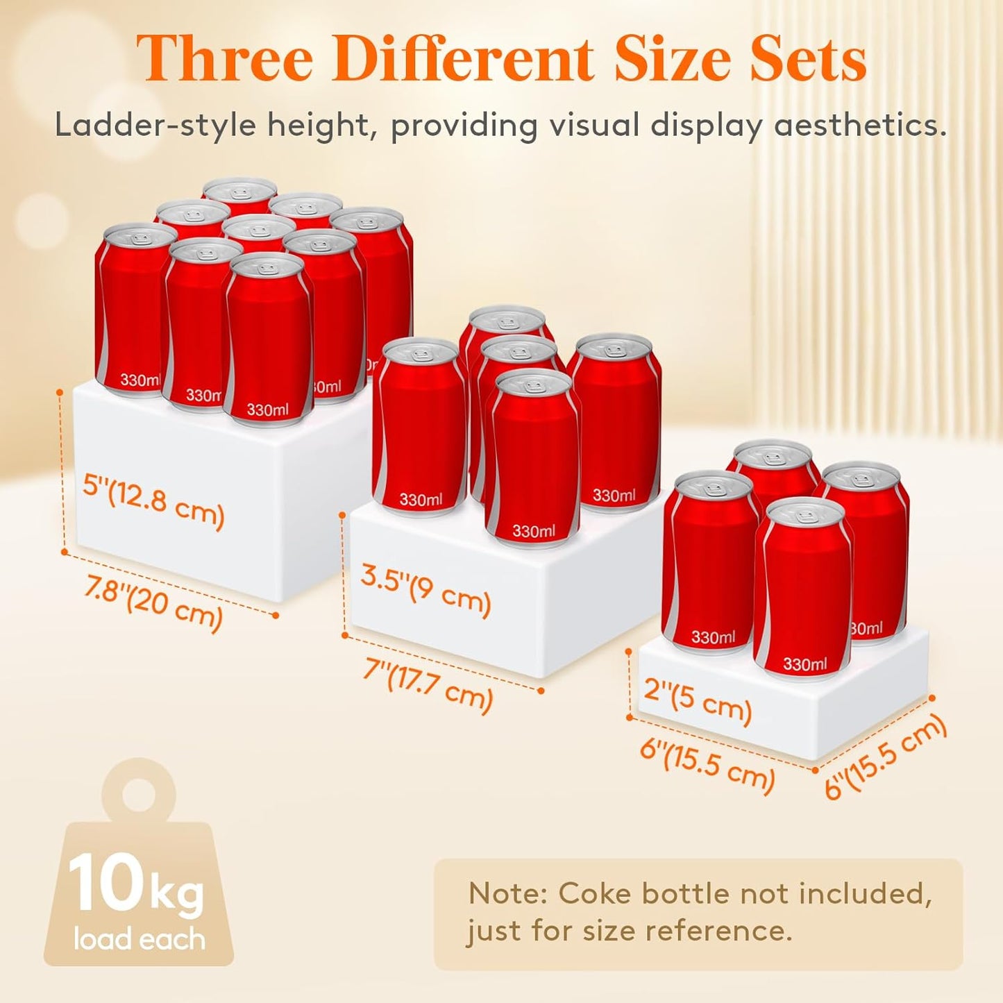 Lifewit Buffet Risers and Stands Up to 7.8", Food Risers for Buffet Table, Catering Dessert Cake Stand for Party, Collectibles Jewelry Display Stand, White Cube Boxes Nesting Risers, 6 PCS