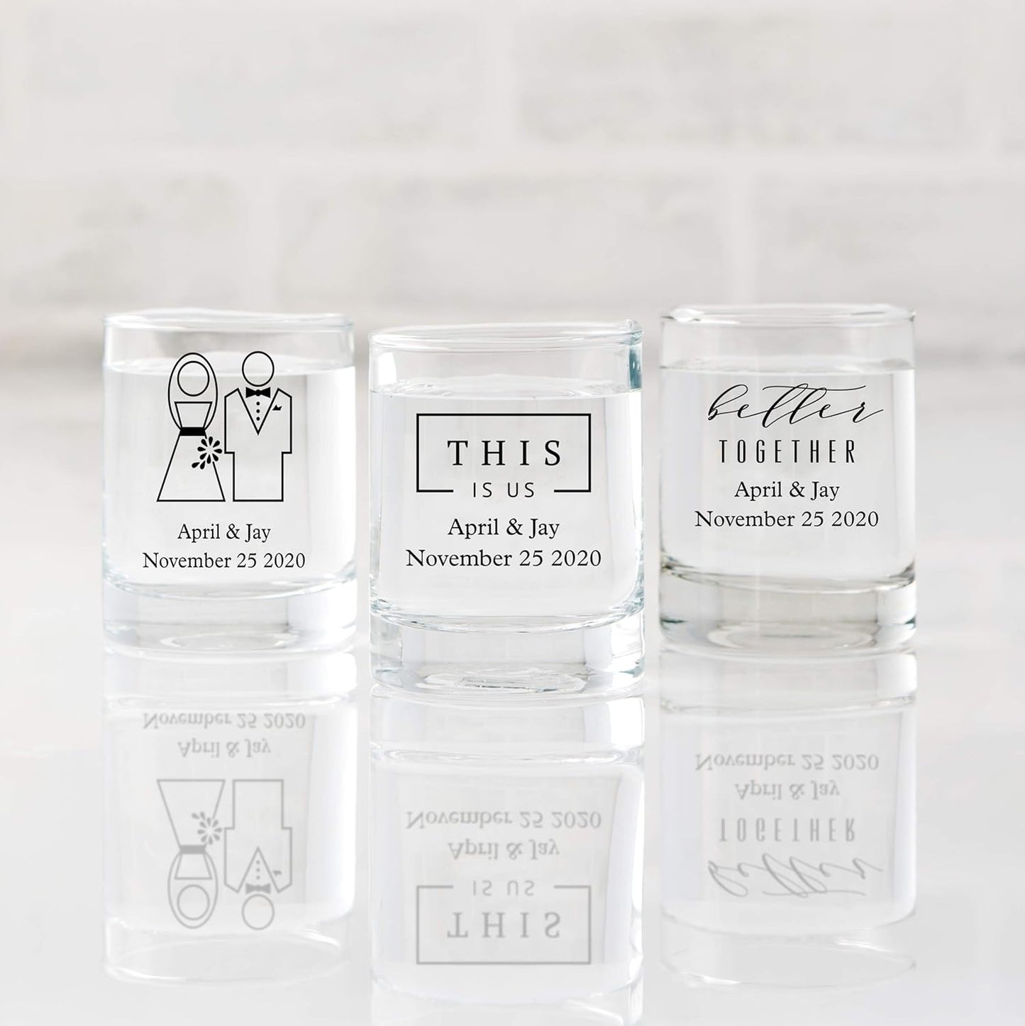 WEDDINGSTAR Personalized 2.75oz Shot Glass Customizable Full Color Print - 144 pack