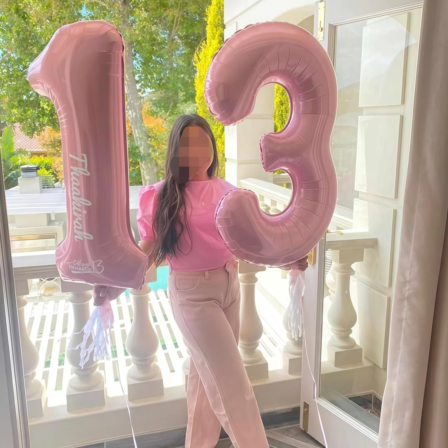 Number 15 Balloon Pastel Pink, Giant Number 1 & 5 Helium Foil Balloon for Girls 15th Birthday Decor, 40 Inch Self Inflating Mylar 15 Balloon Number for Women Anniversary Party Decorations Supplies