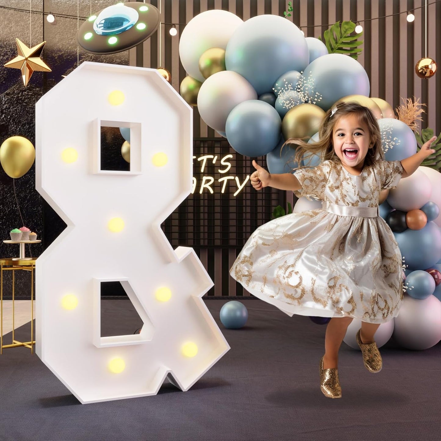 imprsv 3FT Large Light up Letters, Marquee Light up Letters for Birthday Party (3FT, Letter &)