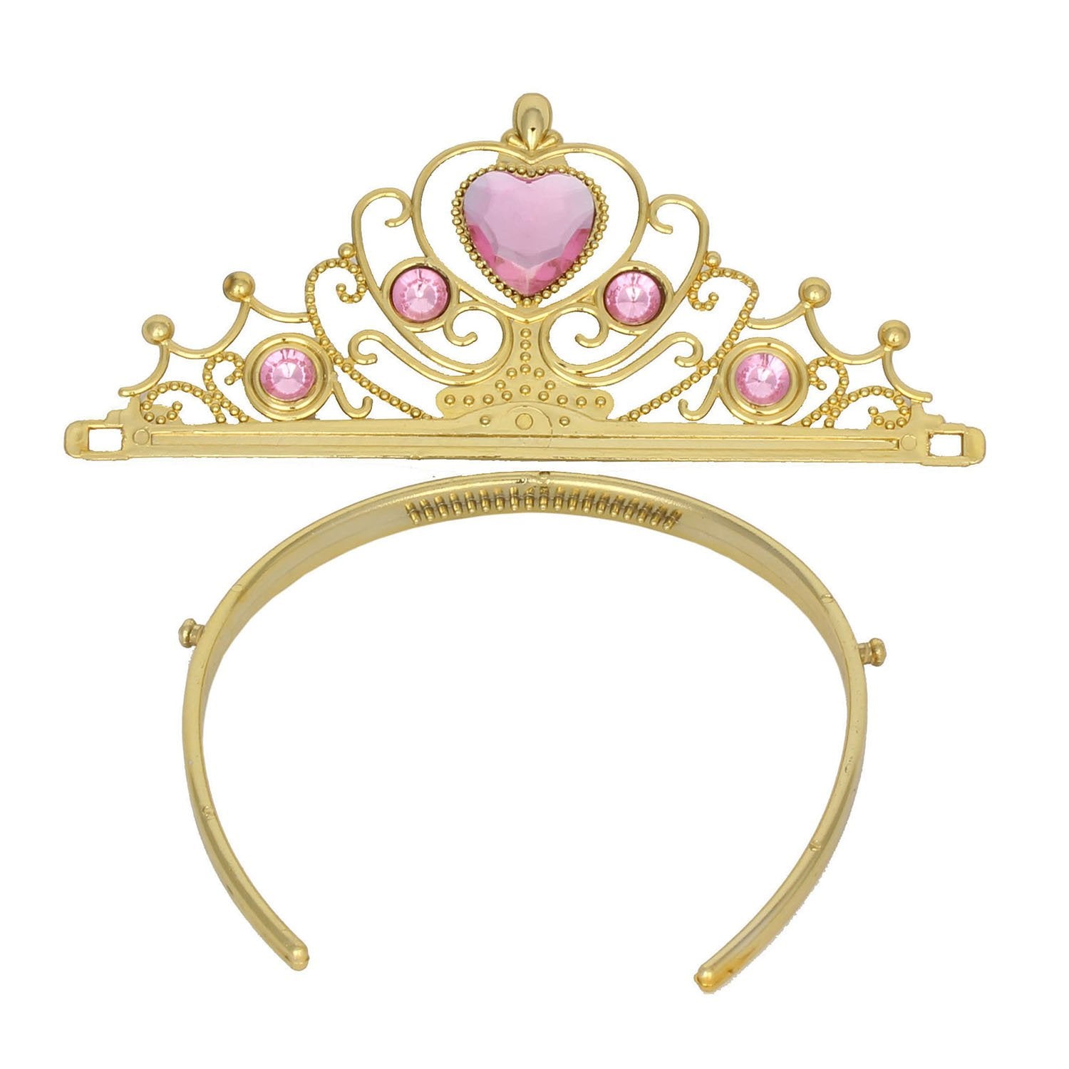 Princess Dress Up Crowns for Little Girls Gold Plastic Tiaras Crown Set Party Favors Pink Tiaras