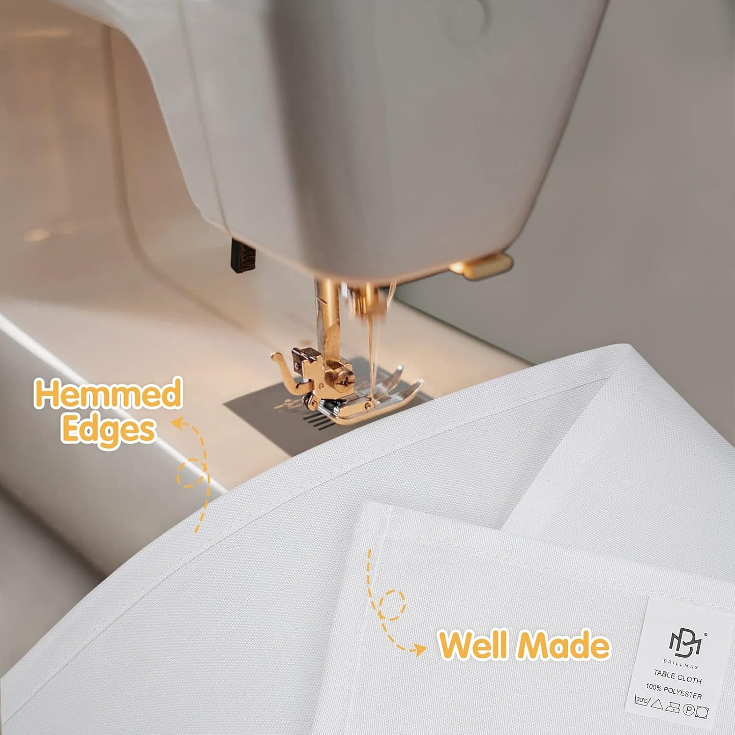 BRILLMAX 6 Pack White Tablecloths for 6 Foot Rectangle Tables 60 x 102 Inch - 6ft Rectangular Bulk Linen Polyester Fabric Washable Cloth Cover for Wedding Reception Banquet Birthday Party