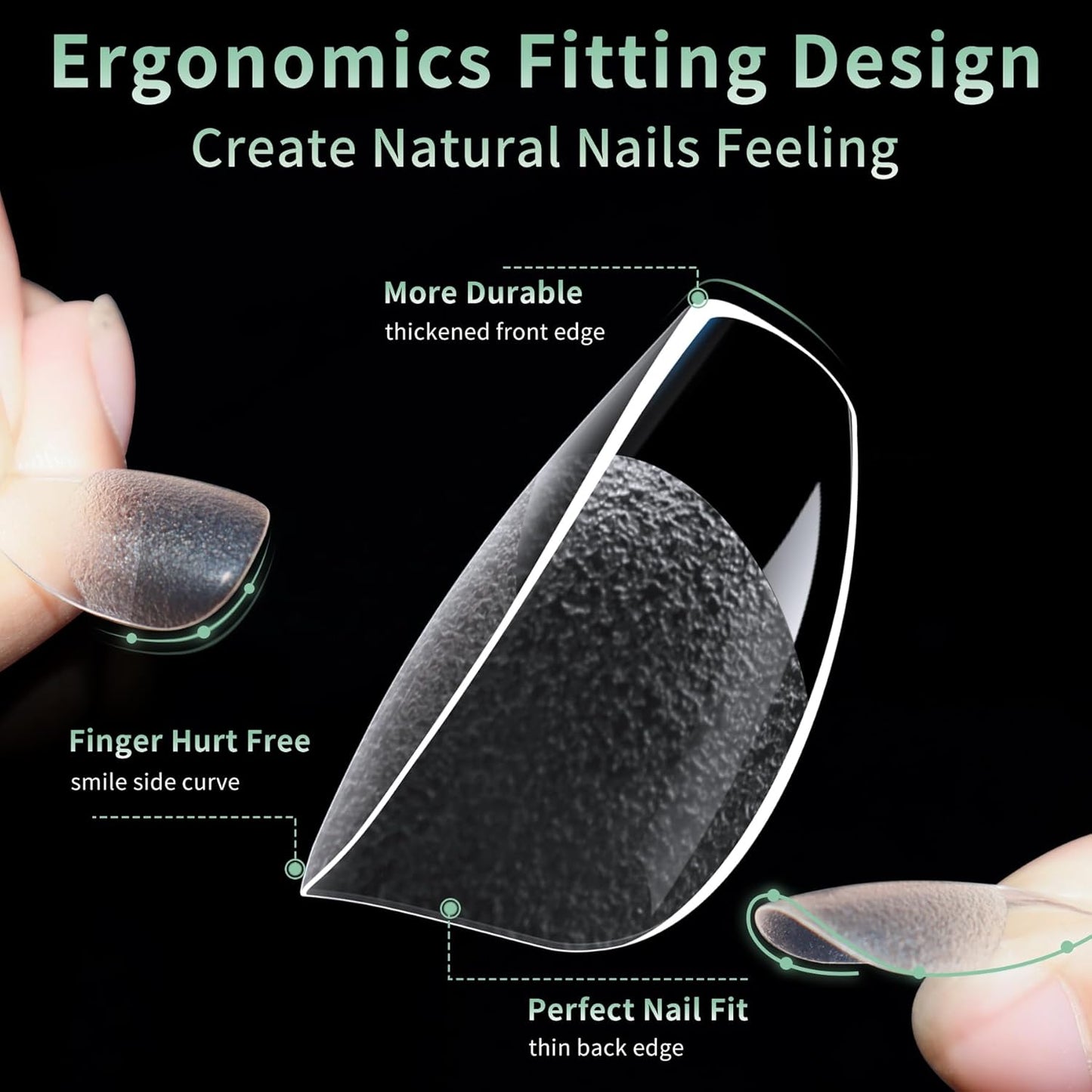 Short Coffin Nail Tips, 216pcs Acrylic Ballerina Soft Fake Nails Gel Nail Tips, Full Cover Pre-Shaped Matte Clear Press on Nails for Extension, Diy at Home Manicure 12 Sizes