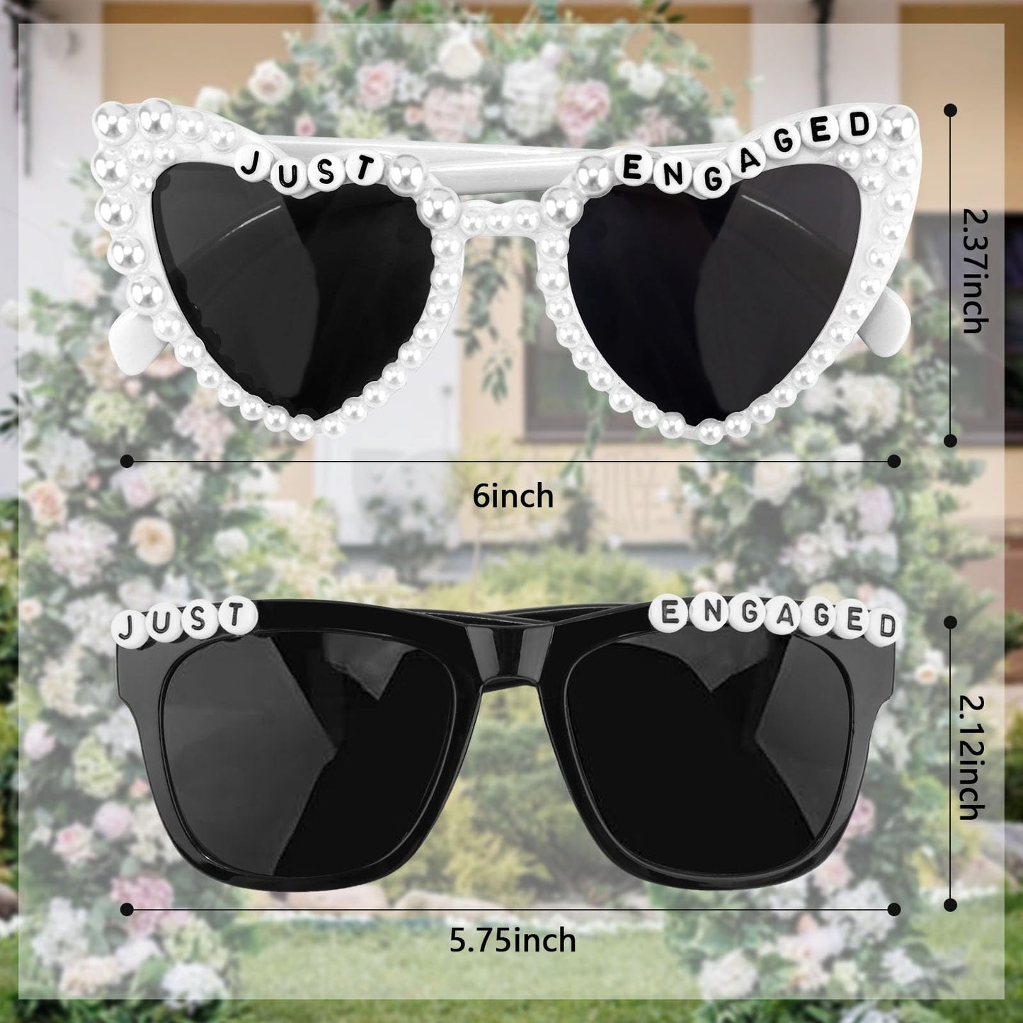 yuxiaoyu Engagement Party Decorations Just Engaged Sunglasses for Engagement Decor Just Engaged