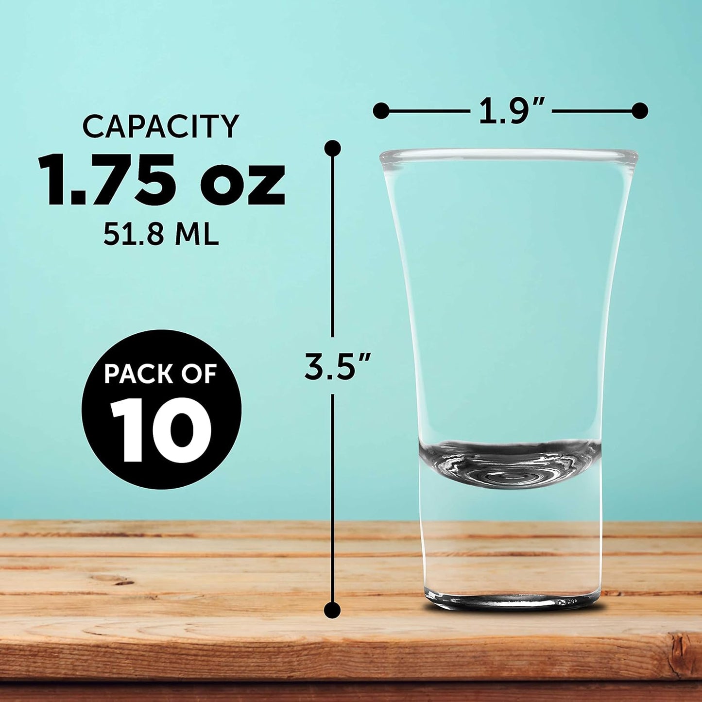 DISCOUNT PROMOS 2 oz. Lord Shooter Etched Shot Glasses, 10 pack, 21st Birthday Party, Lounge Glassware, Black