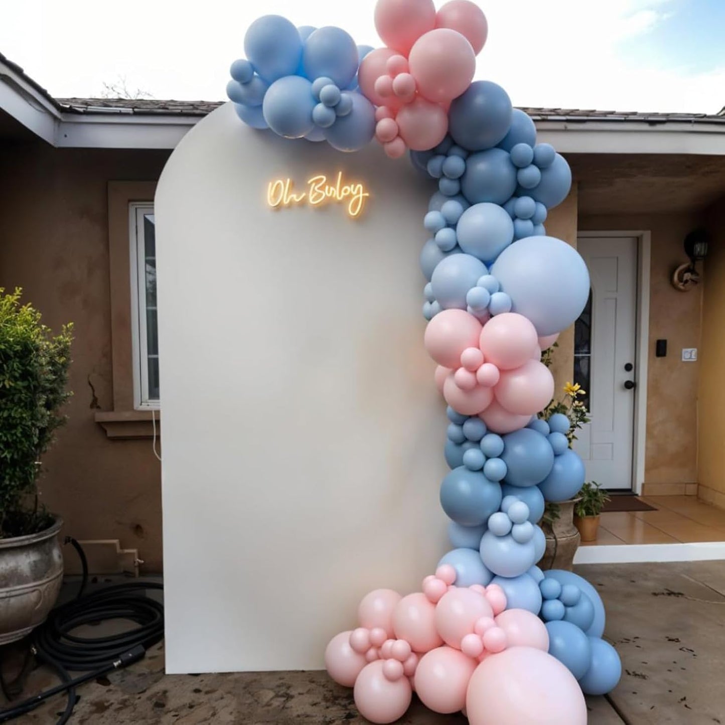 Pink and Blue Balloons, 60pcs Pearl Metallic Blue Pink Balloon With Two Types Confetti Balloons For Birthday Baby Shower Party Wedding Gender Reveal Bridal Shower Anniversary Engagement Decorations