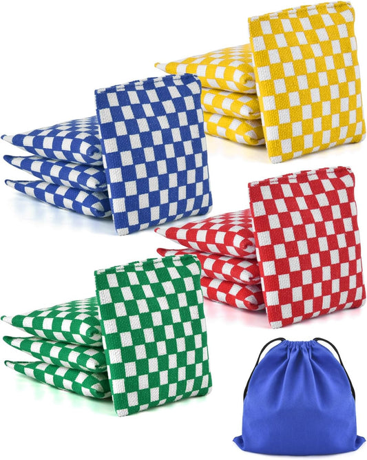 TINDTOP Mini Bean Bags for Tossing - 3.1" x 3.1", Cornhole Outdoor Toss Gaming Colorful Canvas Bean Bags Carnival Games Kids Beanbags Throwing Games for Kids