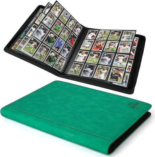 Premium Ringless Trading Card Binder - 1024 Capacity, 16 Side-Loading Pockets per Page, Archival Quality Protection & Anti-Slip Spine for TCG, MTG, Sports Cards (Emerald)