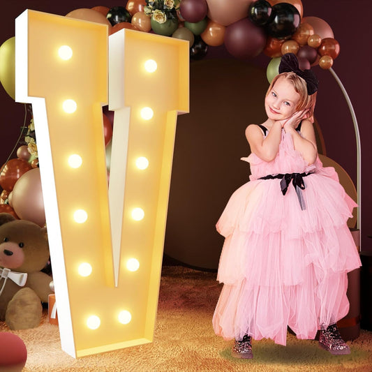 imprsv 4FT Marquee Letters Large Light Up Letters for Birthday Party Decor Wedding Decorations, Marquee V for Party Decoration Large Signs Arch Kit Decorations