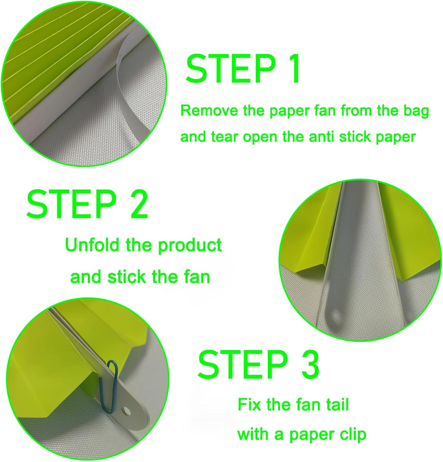 BARTHEW Green Graduation Party Decor, Tropical Party Decorations, 12in Hanging Paper Fans 30 Color DIY Set (Clear Green)