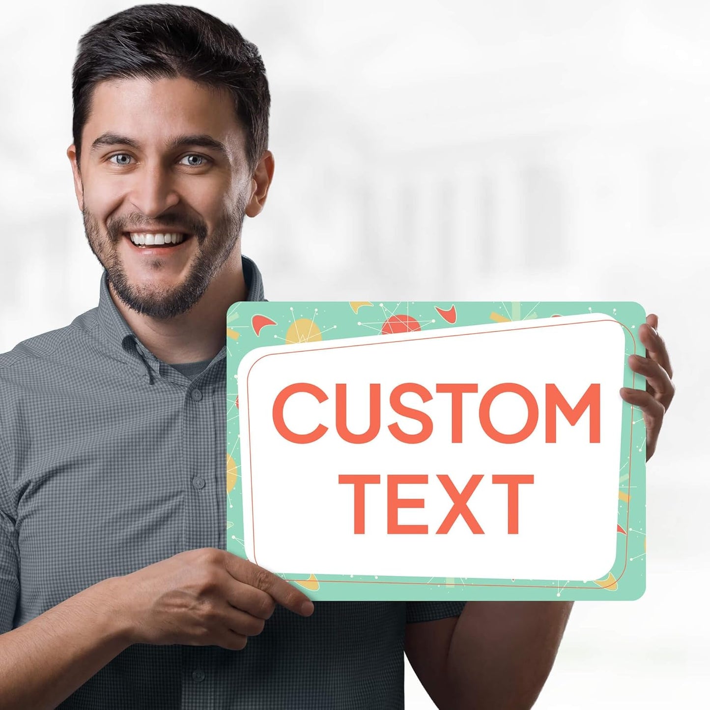 Custom Sign, Custom Street Sign, 11 Font Colors, 13 Font Styles, 4 Hole Options, 22 Sizes, 10x14 Inches, Rust Free DiBound, Fade Resistant, Made in USA by My Sign Center (Mid-Century Modern 2)