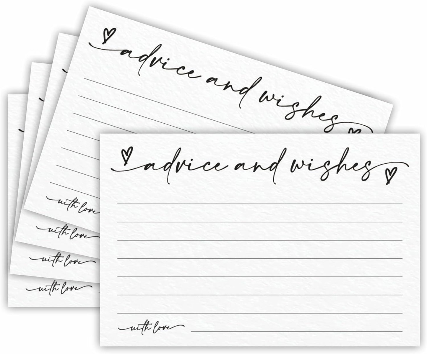 30 Advice & Wishes Cards - Minimalism White - Double Sided Fill-In Advice Cards For Bridal, Wedding, Graduate Party, Mr & Mrs, Retirement, Baby Shower, Party Favor & Supplies - A02