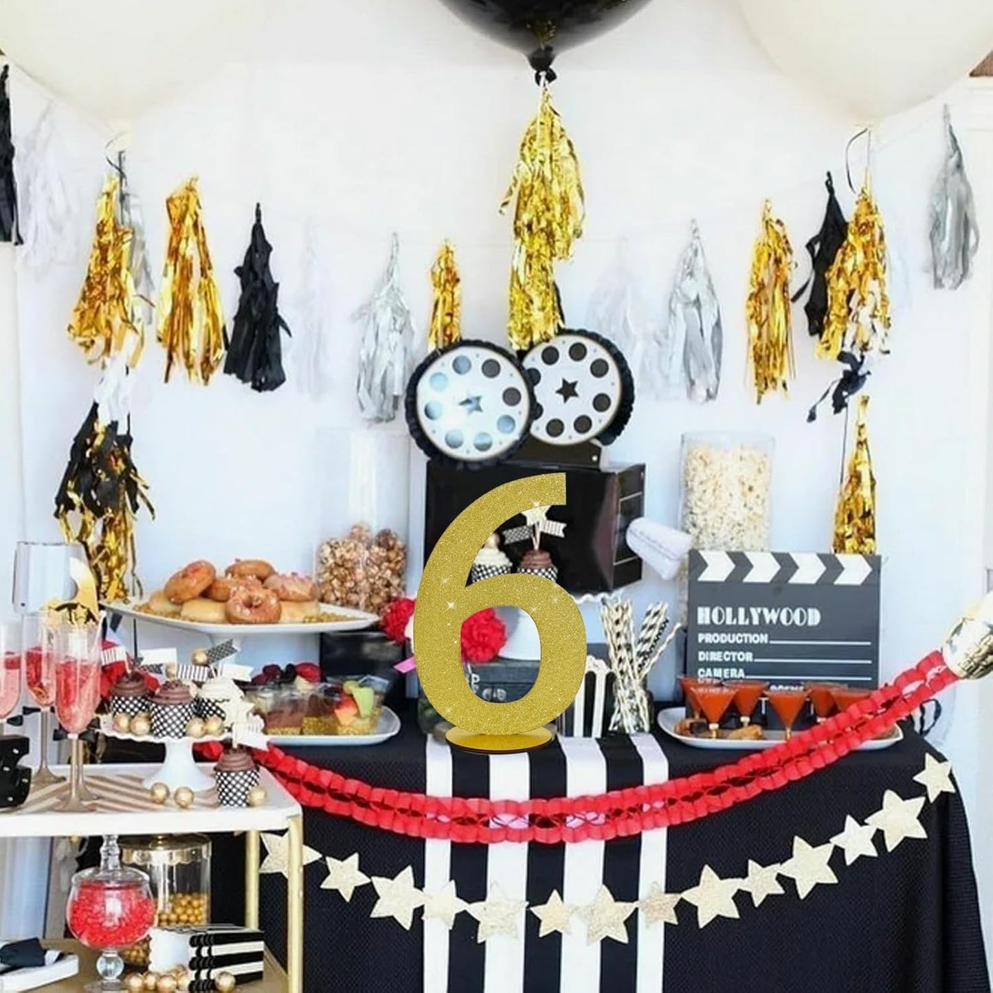 TONIFUL 11.8 Inch Gold Glitter Numbers Table Centerpieces 0-9 Birthday Party Decorations,Shining Gold Digital 6 for Birthday Party,Wedding,Bridal Shower,Engagement,Photo Shoot,Anniversary