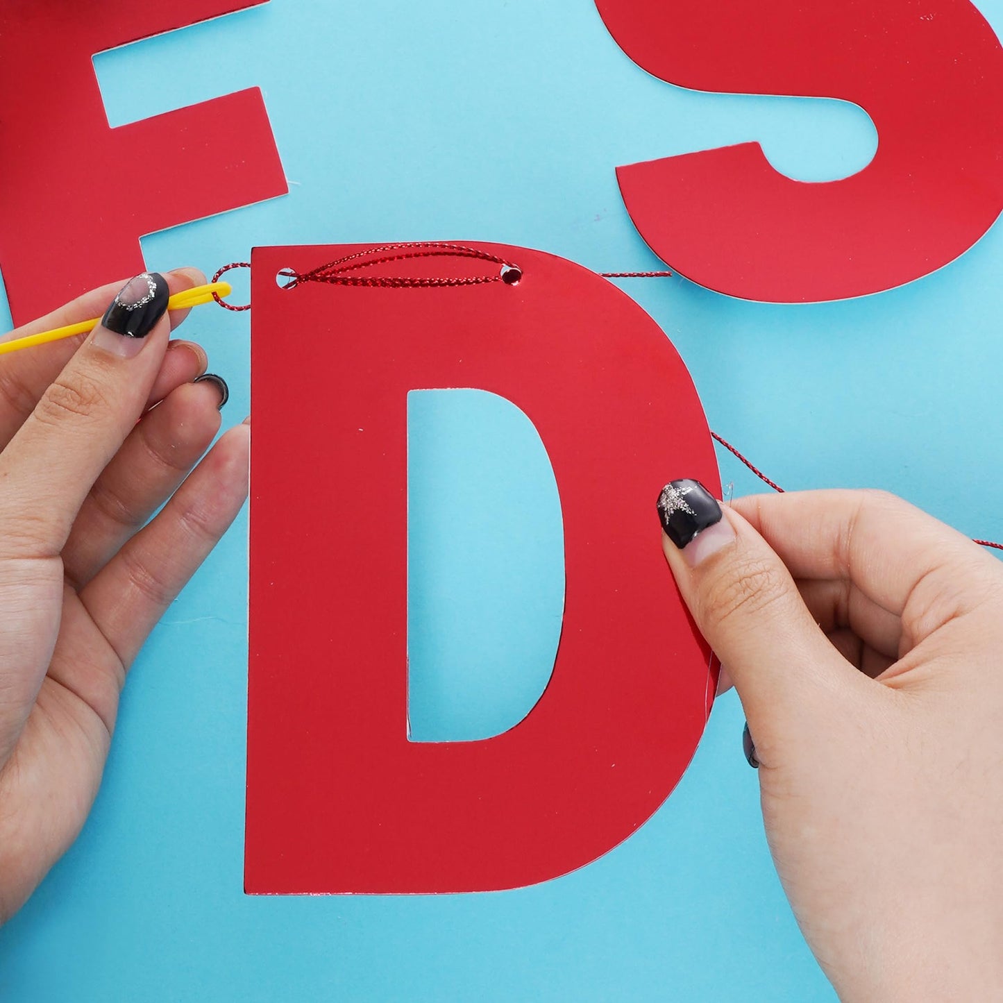 DIY Banner Kit with Letters Bright Red Customizable Birthday Banners Graduation Banner Custom Party