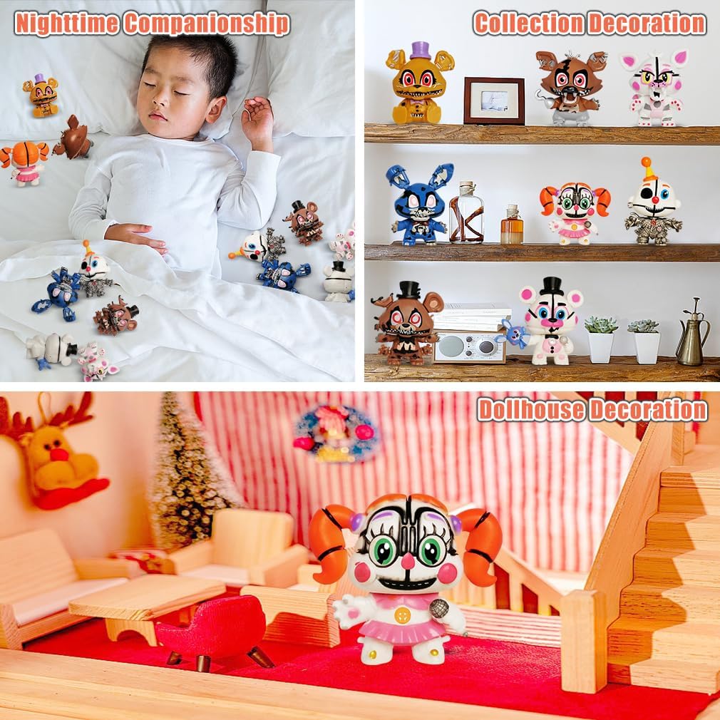 lasama Action Figures, 8Pcs Game Figurines Toys with 50PCS Sticker for Video Games Fans, 2.6 Inch Collectible Playset for Boys and Girls for Cake Toppers Decorations