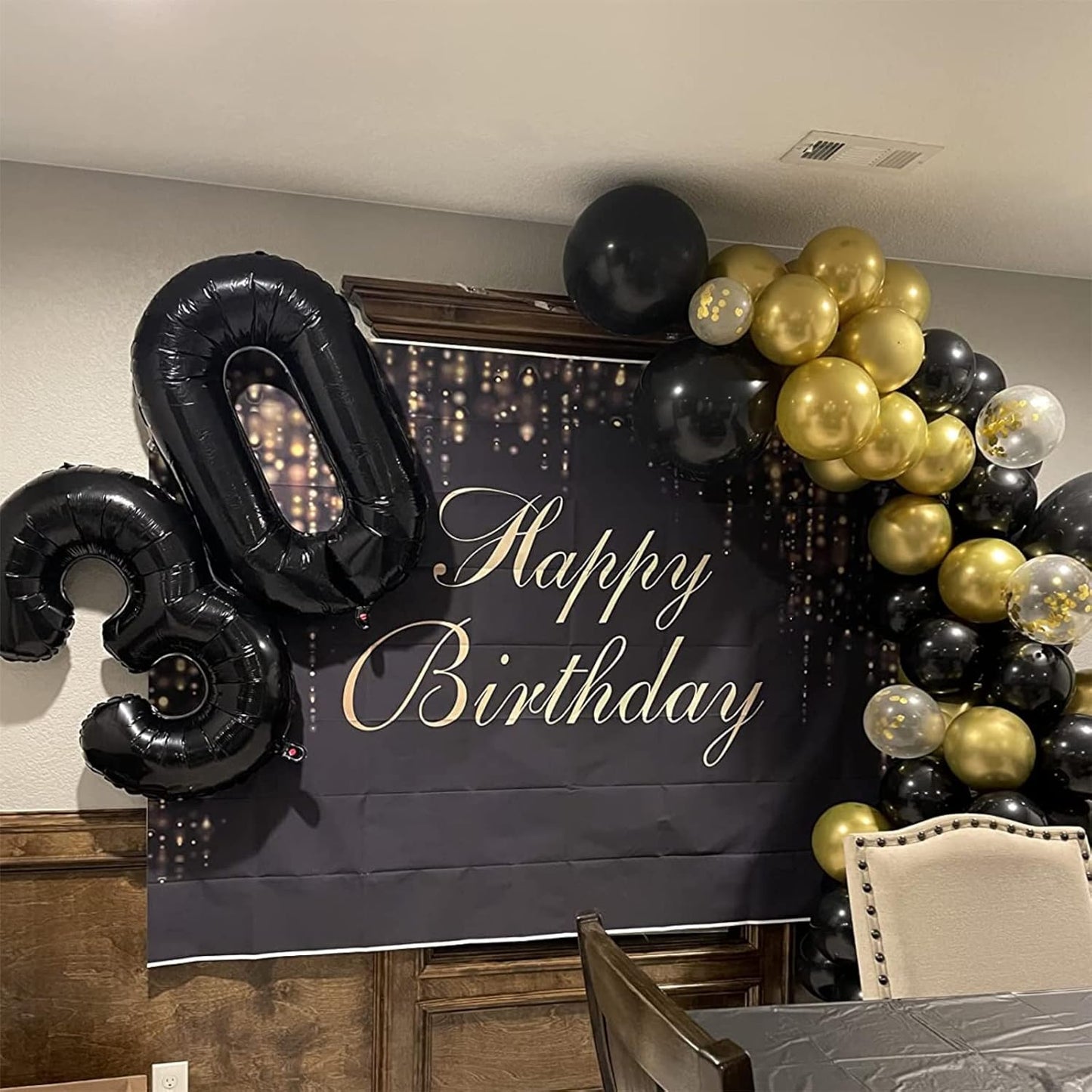 40" Black Number 3 Balloon for Birthday Party Decorations, Large Self Inflating Helium Foil Number Balloons Set 0-9 for Women Men 30th Birthday Graduation 3rd Anniversary Party Decorations Supplies