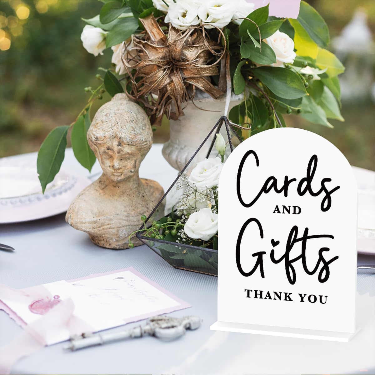 Acrylic Wedding Sign Cards and Gifts Sign for Wedding Wedding Signs for Ceremony Modern Calligraphy Arch Acrylic Table Top Sign for Wedding Reception and Event Party Table(white）