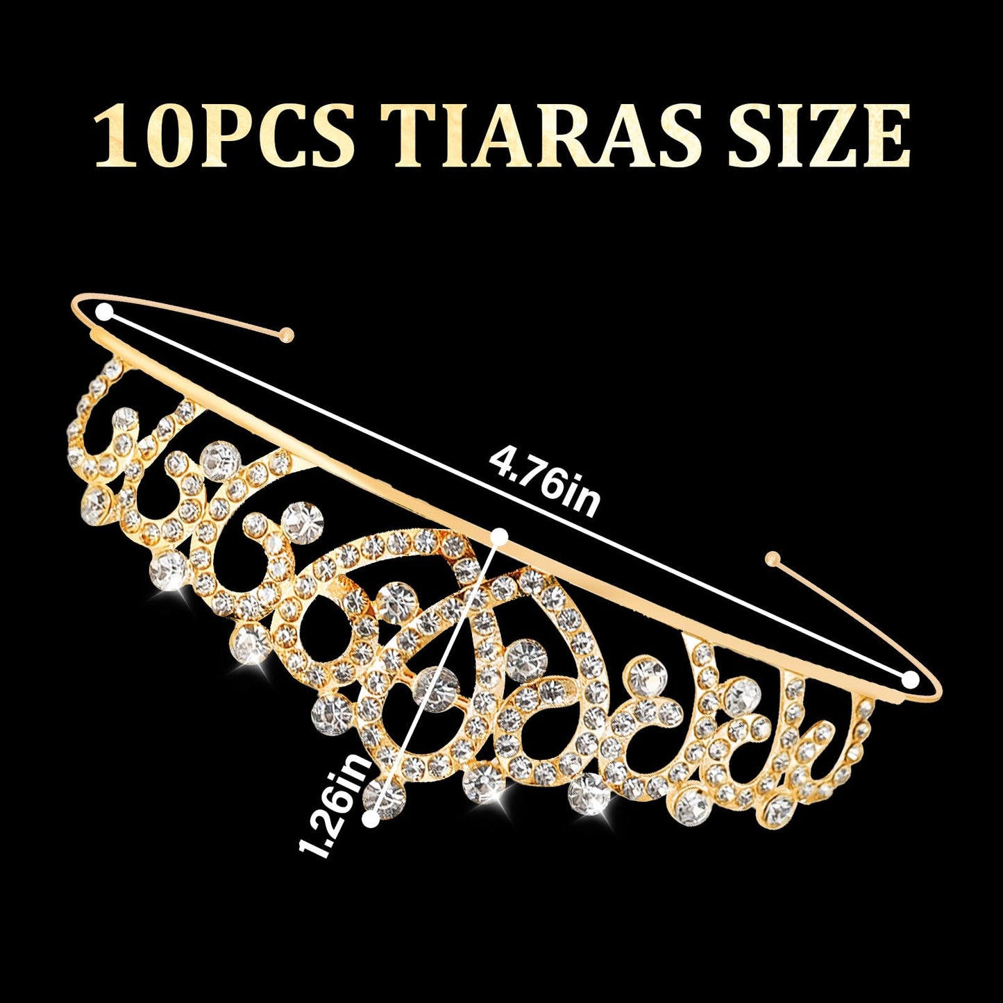 Tihebax 10 Pcs Gold Tiaras Crowns Headbands for Women Girls Princess Tiara Bulk Crown Rapunzel