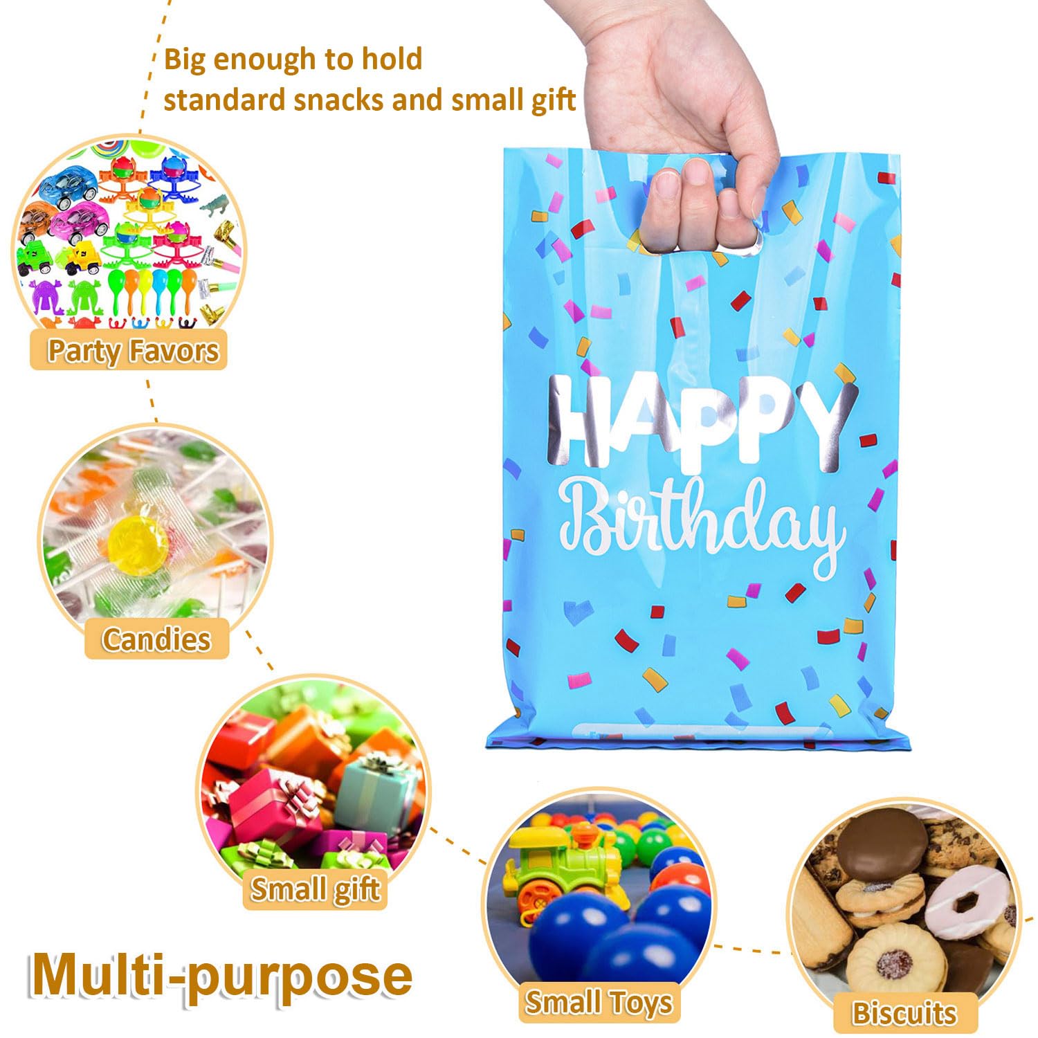 ZGORENDZ 40 Pack Party Favor Bags for Birthday Assorted Colors Goodie Gift Bags for Girls & Boys