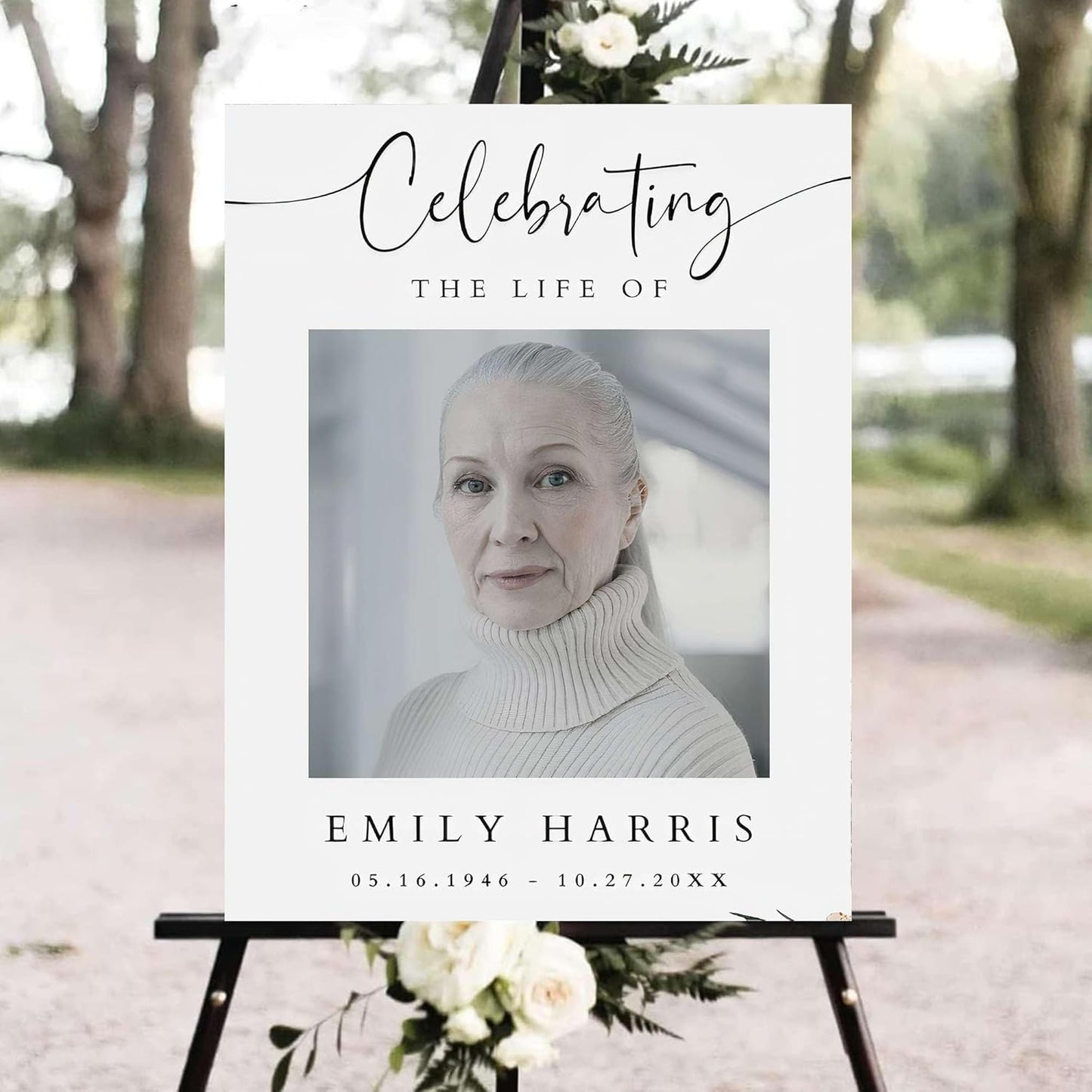 Personalized Funeral Welcome Signs, Celebration Of Life Yard Sign, Celebration Of Life Decoration, Custom Memorial Signs, Minimalist Celebrate of Lifes Sign With Photo, Memory Signage For Funerals #27