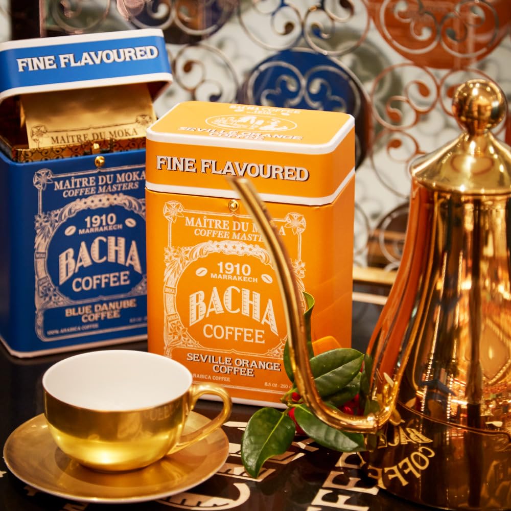 Bacha Coffee | Seville Orange Fine Flavoured Signature Nomad Collection, 100% Arabica Whole & Ground Beans Bundle