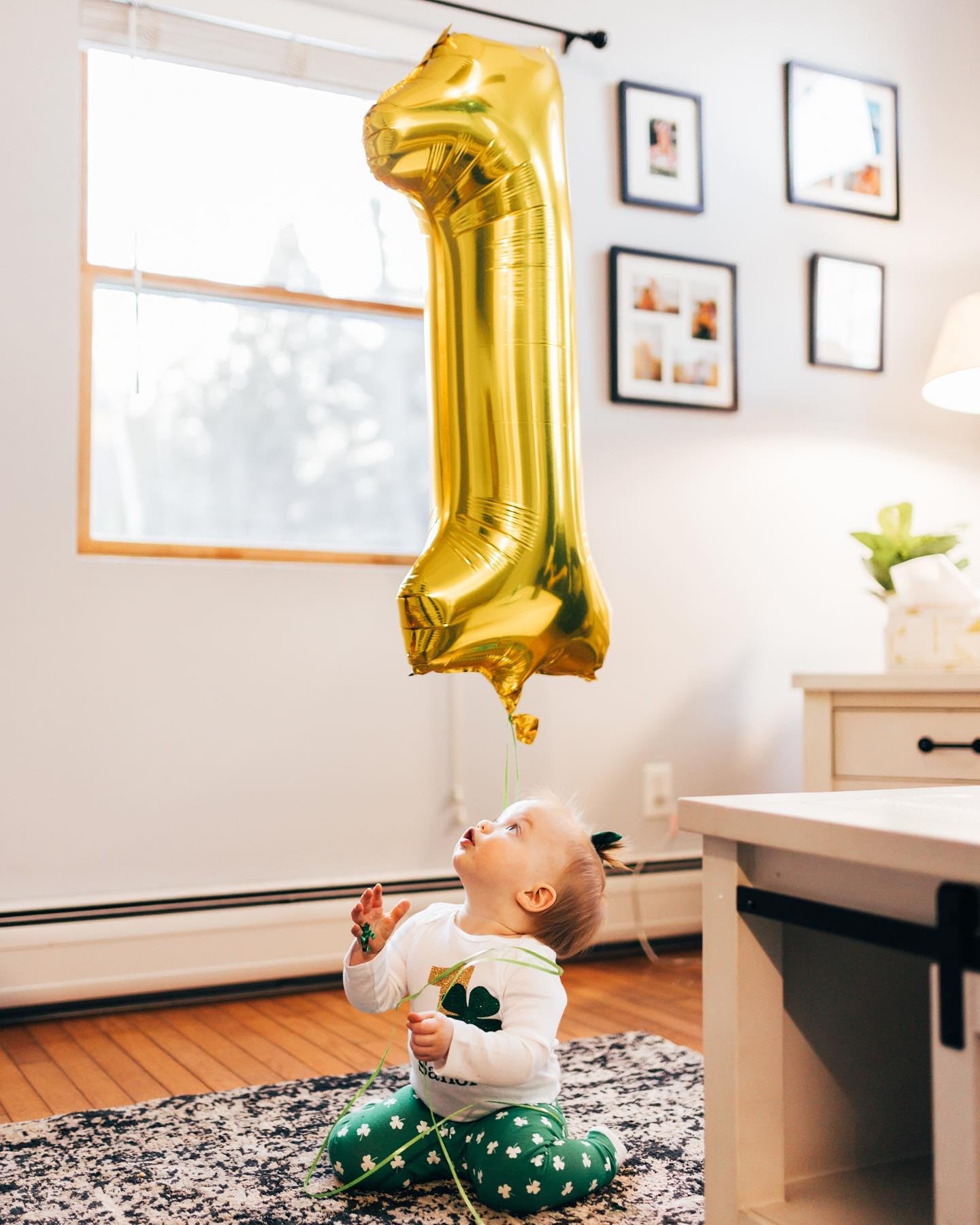 Gold 1 Balloon - Number Balloon 40 Inch, 1st Gold Birthday Decorations