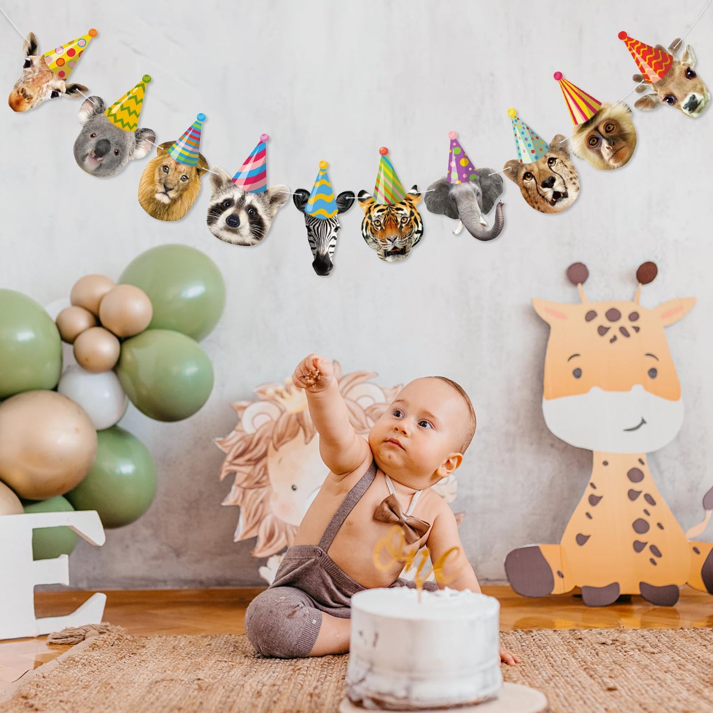 Hooqict Safari Animals Happy Birthday Banner Animal Birthday Party Decorations Party Animal Banner