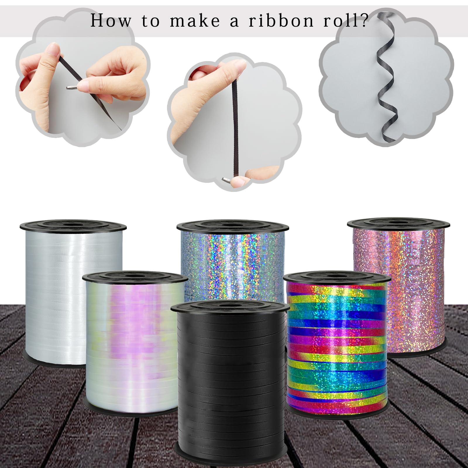 Black Curling Ribbon, 500 Yard Premium Black Curling Ribbons,Balloon String Curly Ribbons for Gifts
