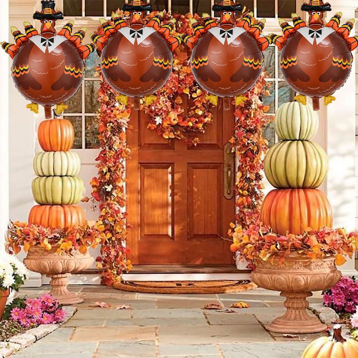 Turkey Balloon Thanksgiving Balloons Fall Balloon Decorations Turkey Balloons for Thanksgiving Themed Party Fall Harvest Party Birthday Party Supplies 4 Pcs